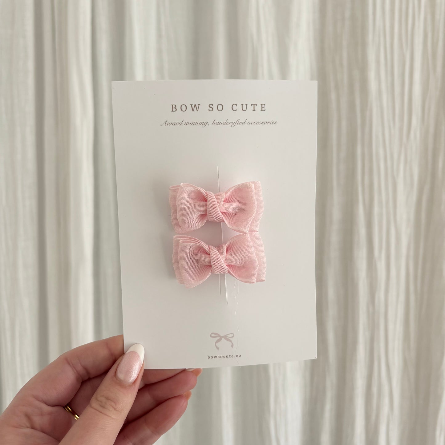 Petite Pigtail Bows | Petal Pink