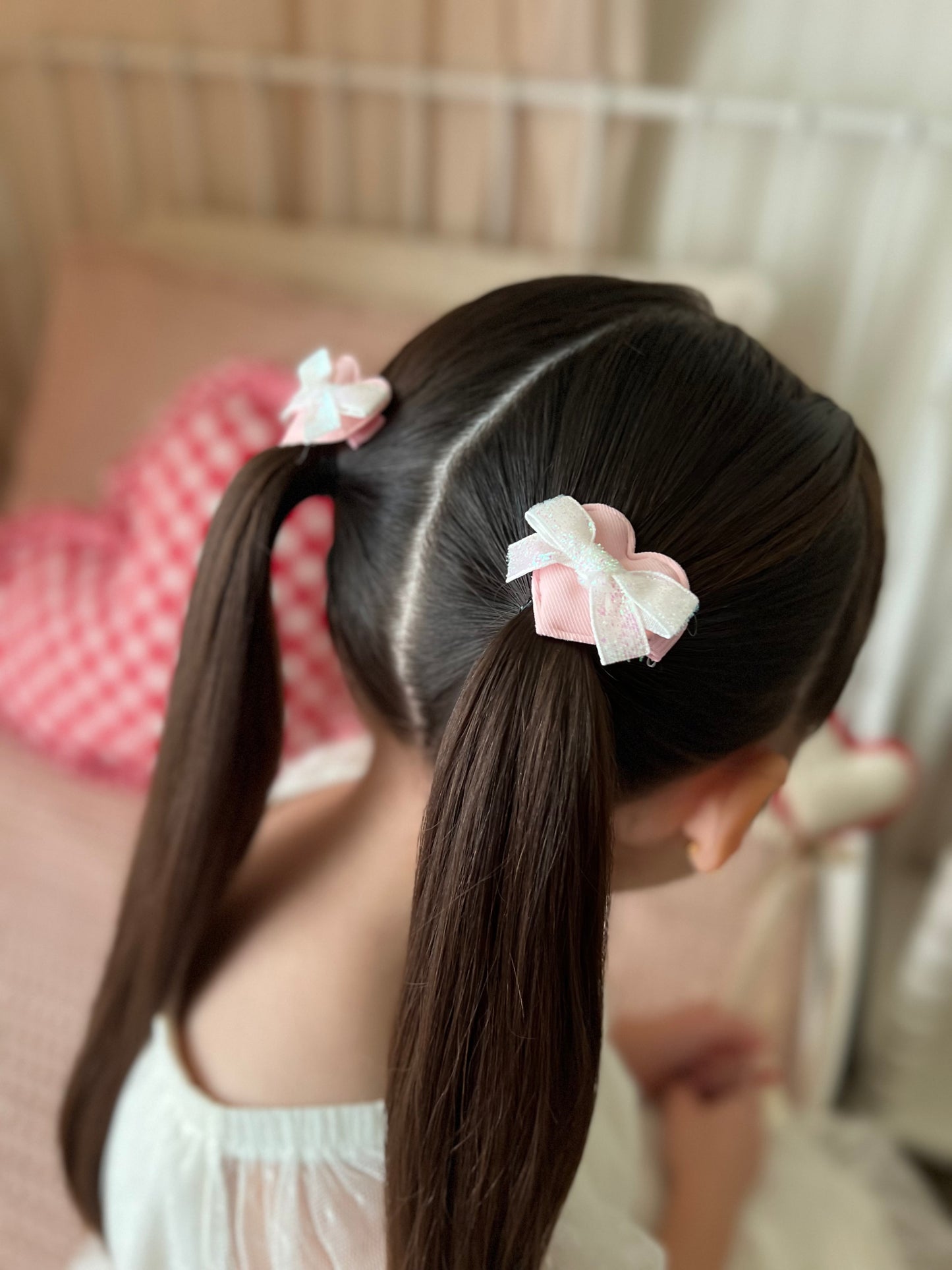 Pigtail Clip Set | Shimmering Hearts