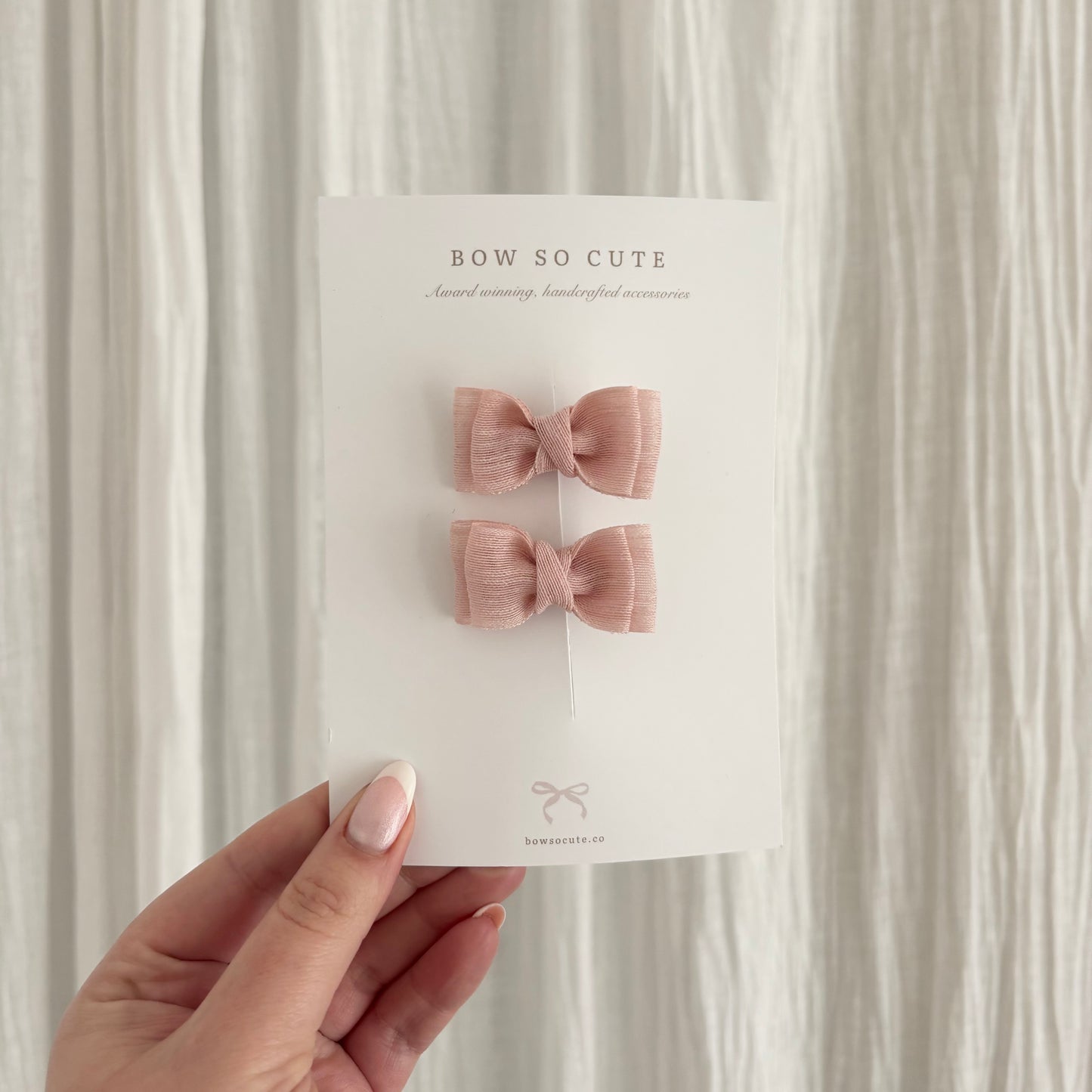 Petite Pigtail Bows | Dusty Pink