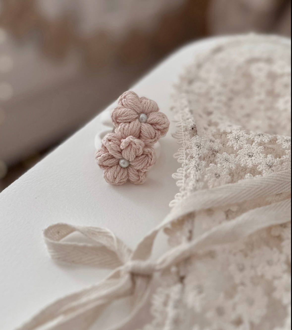 Camellia Crochet Bobbles | Blush Beige (2pk)