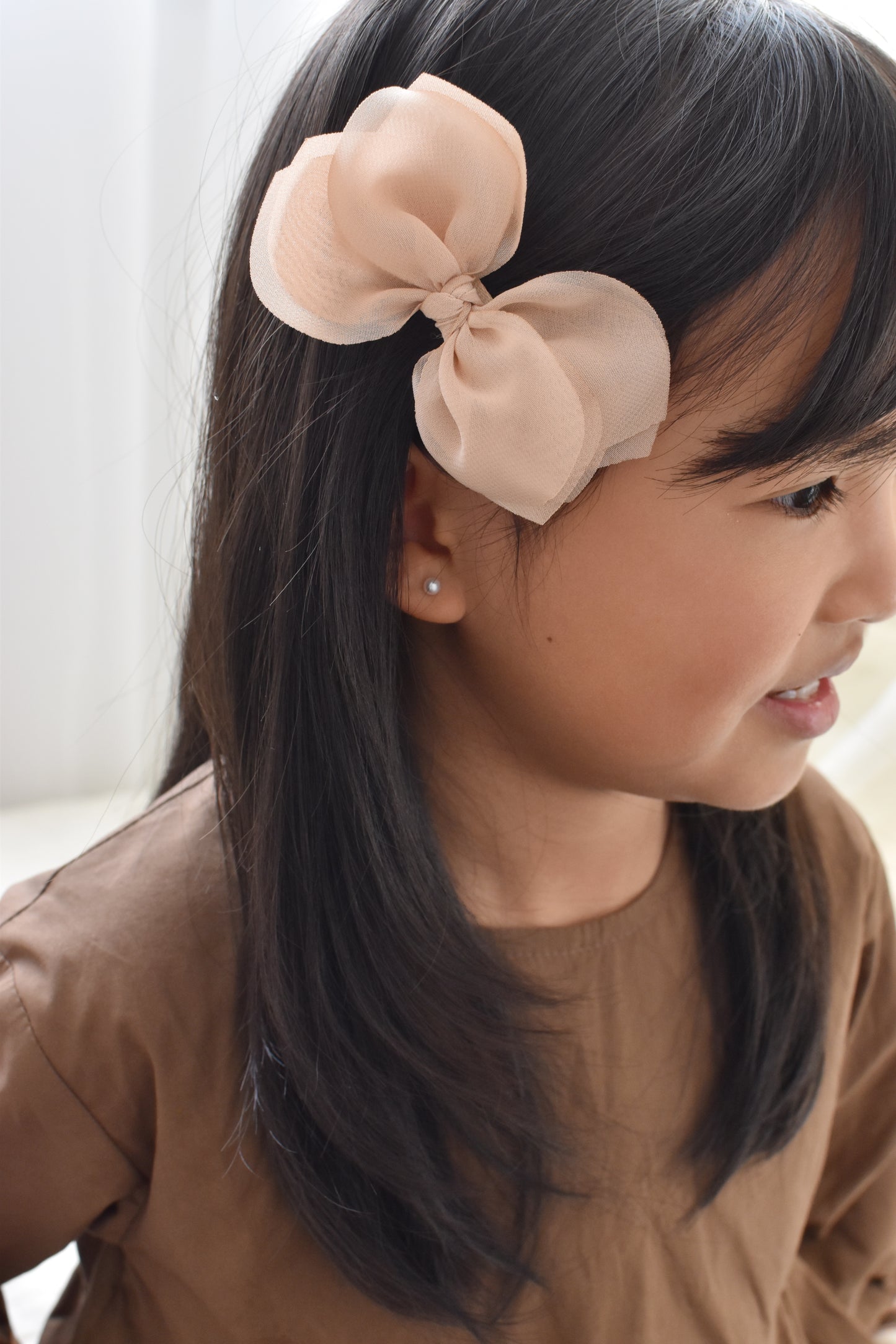 Pixie Bow | Tan (Clip or Headband)