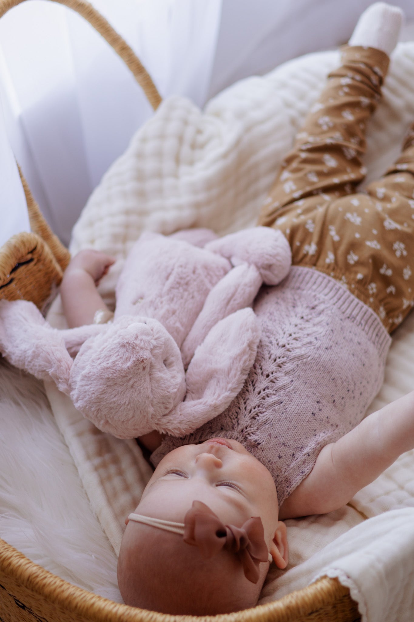 Bow | Marshmallow Chiffon - Cocoa (Clip or Headband)