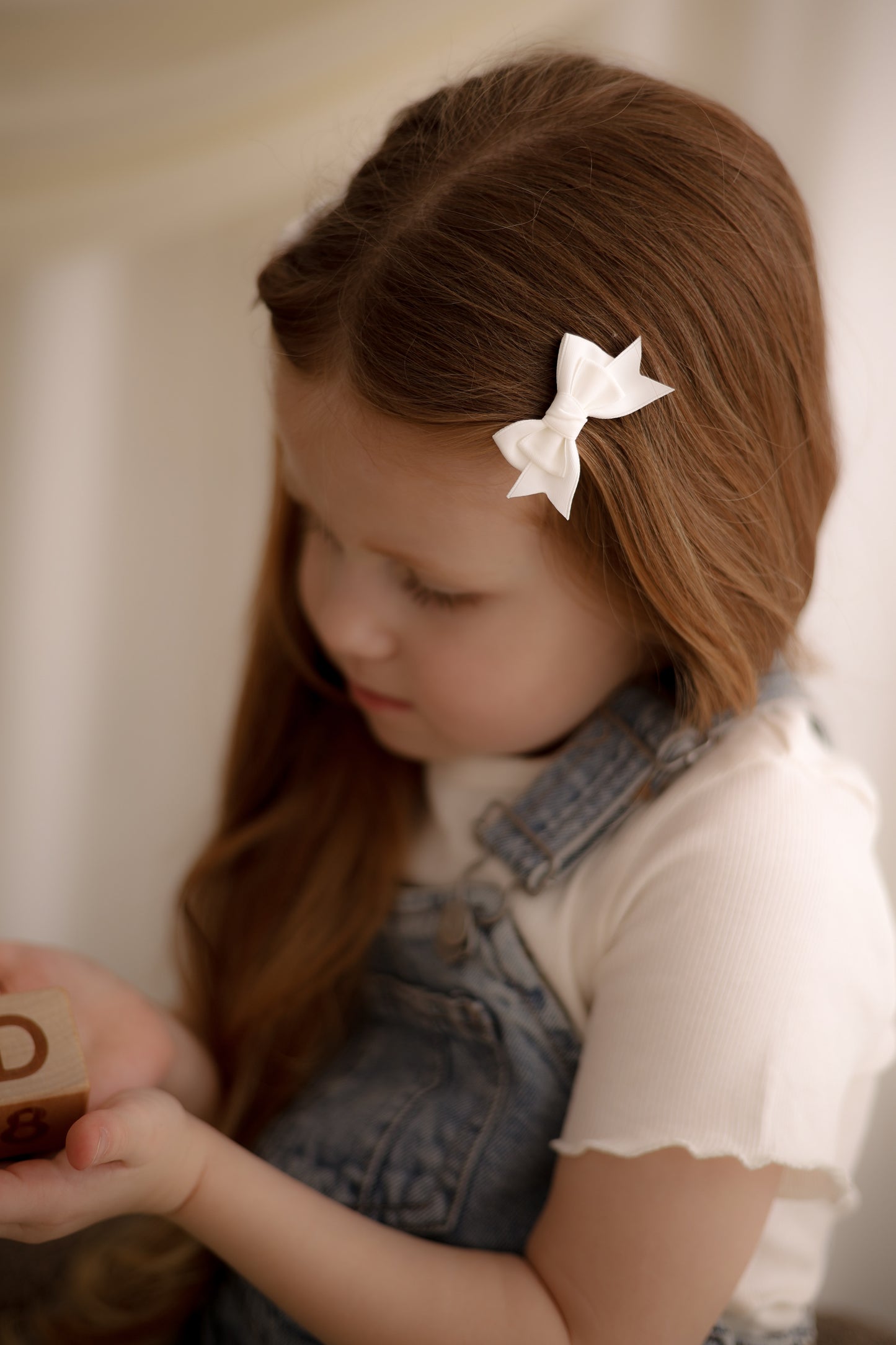 Little Bow Clips | White Satin