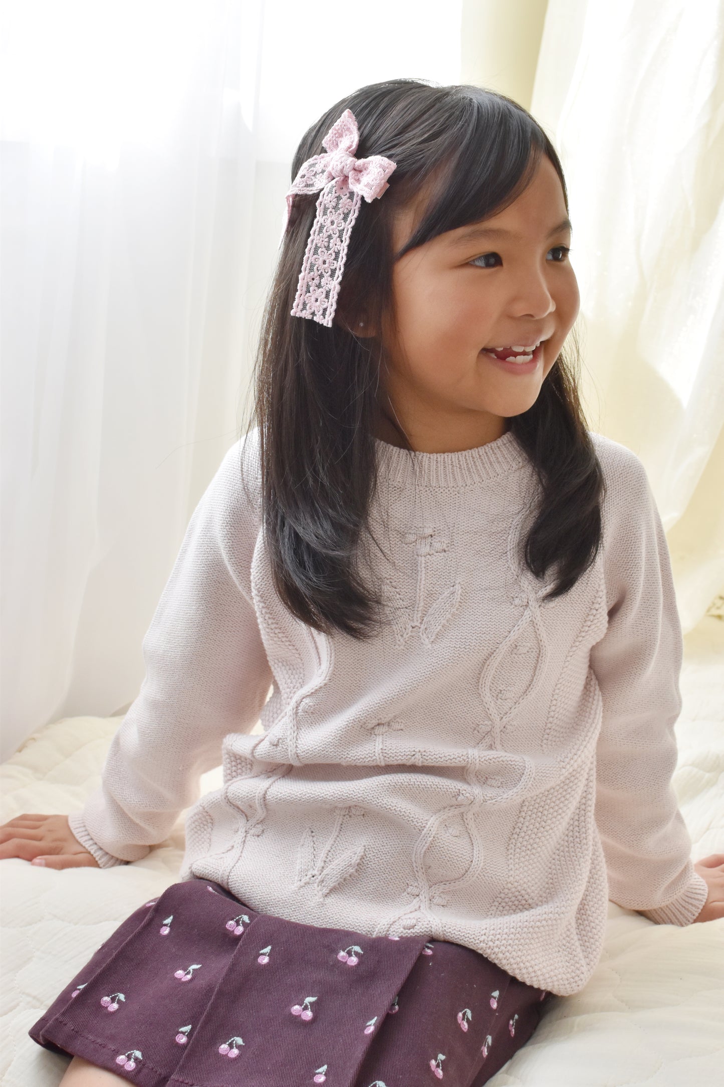 Lace Longtail Bow | Dusky Petals