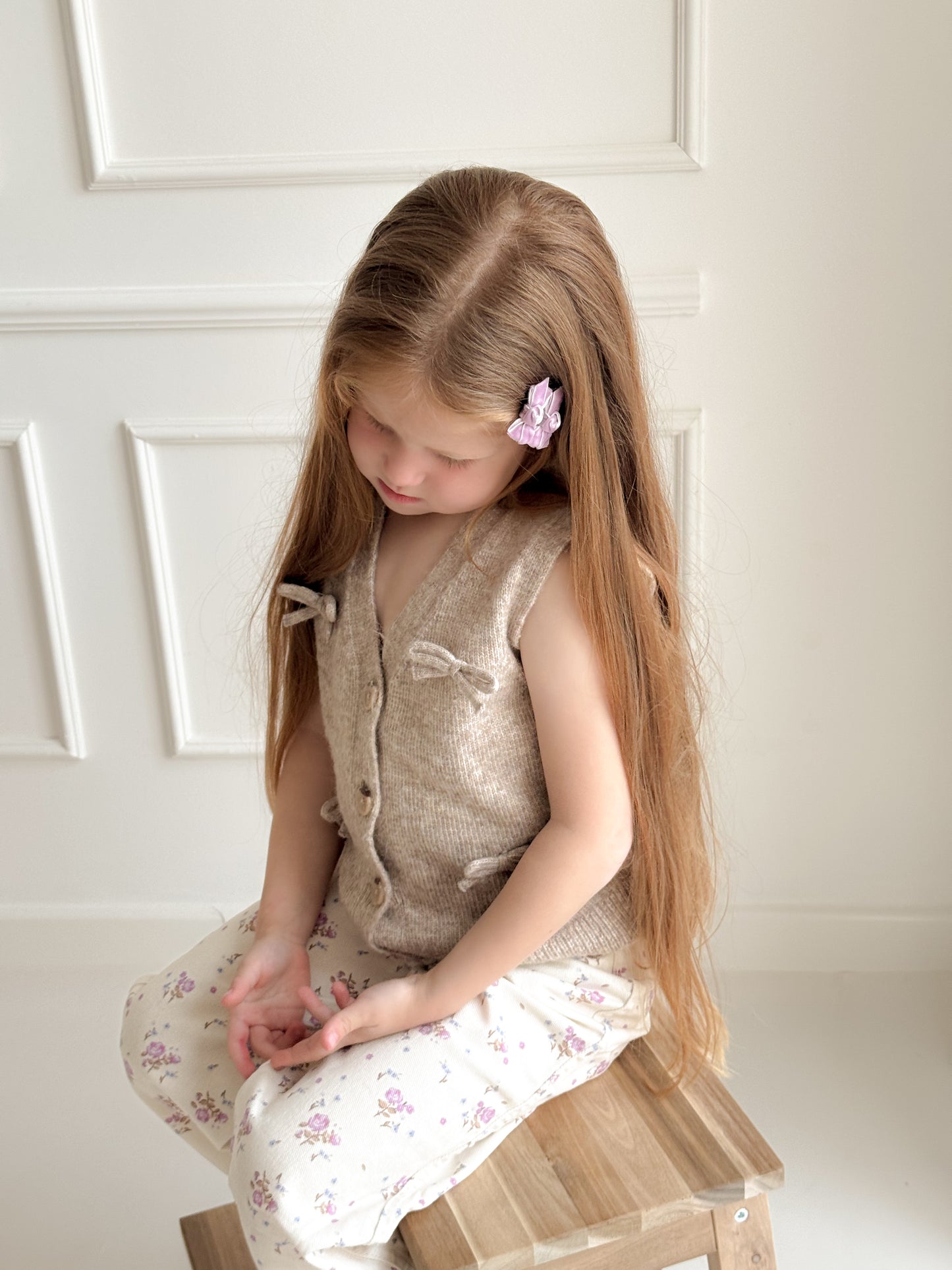 Mini Bow Clips | Wisteria Purple Velvet