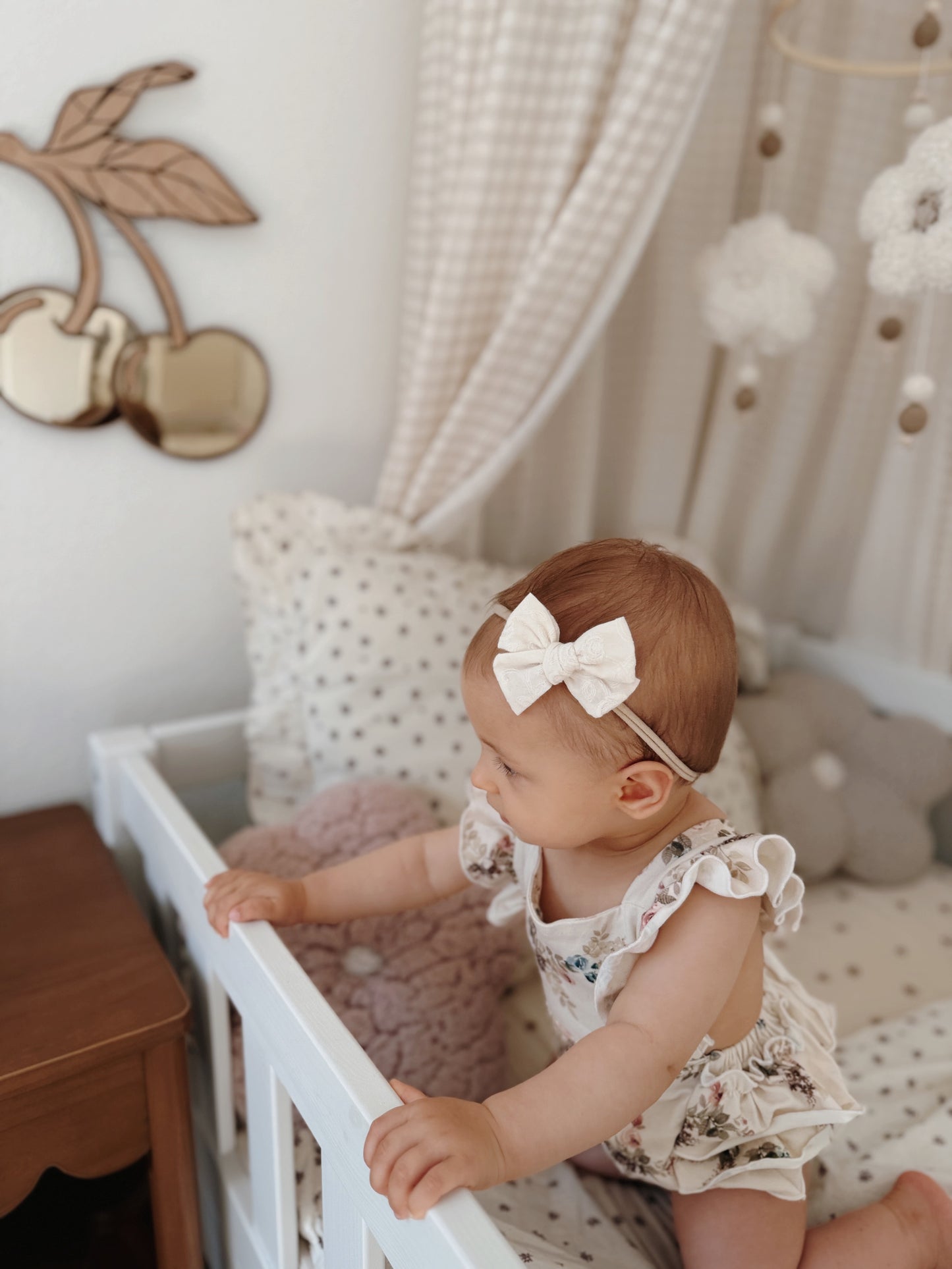 Petite Pinwheel Bow | Heritage Rose (Clip or Headband)
