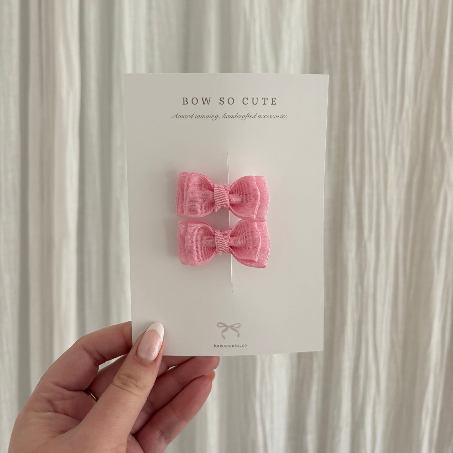 Petite Pigtail Bows | Cerise