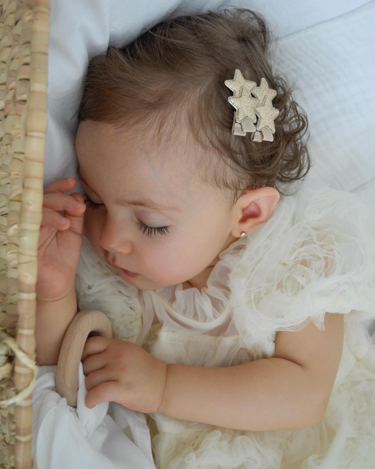Star Clip Set | Gold Glitter