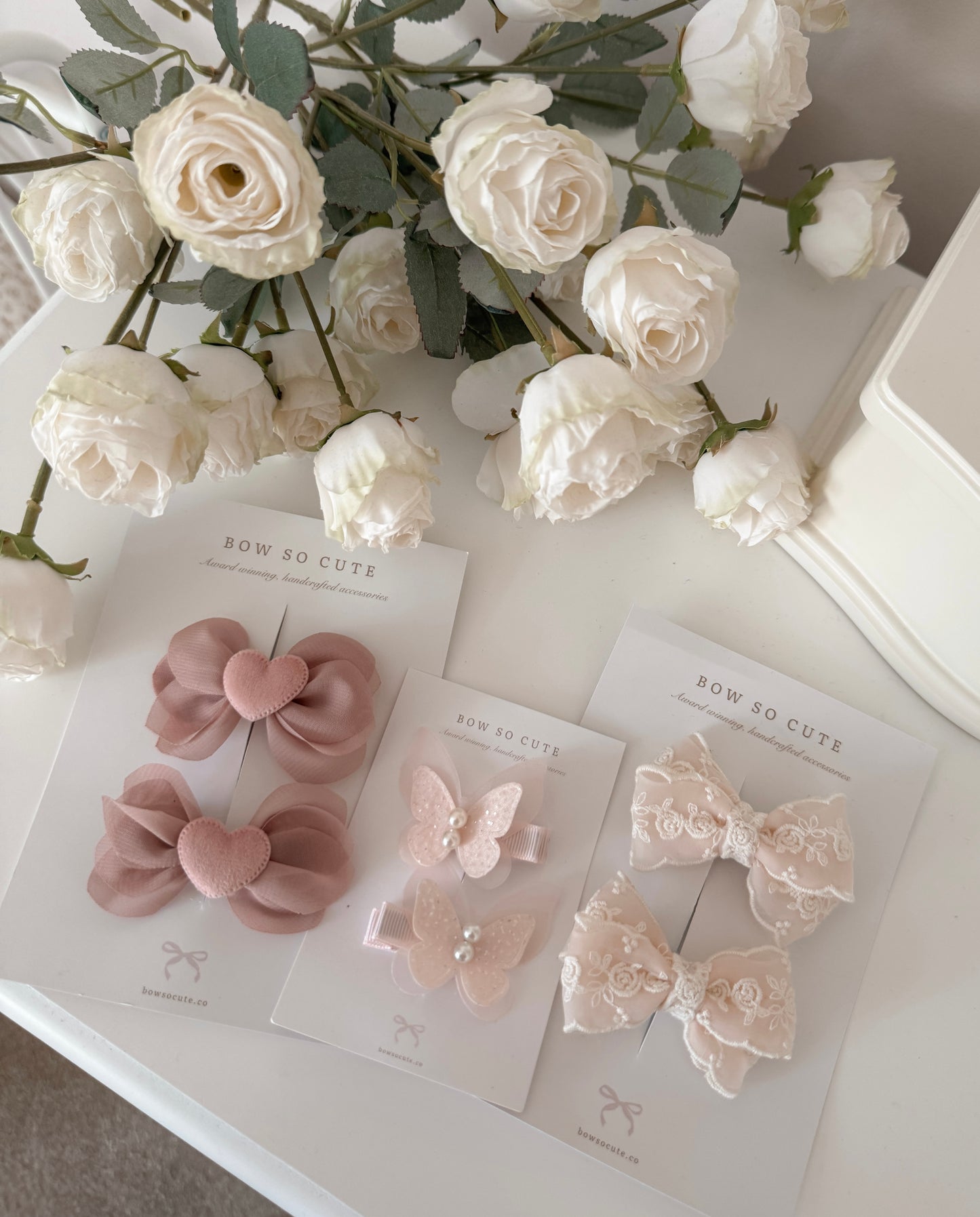 Amore Pigtail Bows | Rosey Mauve