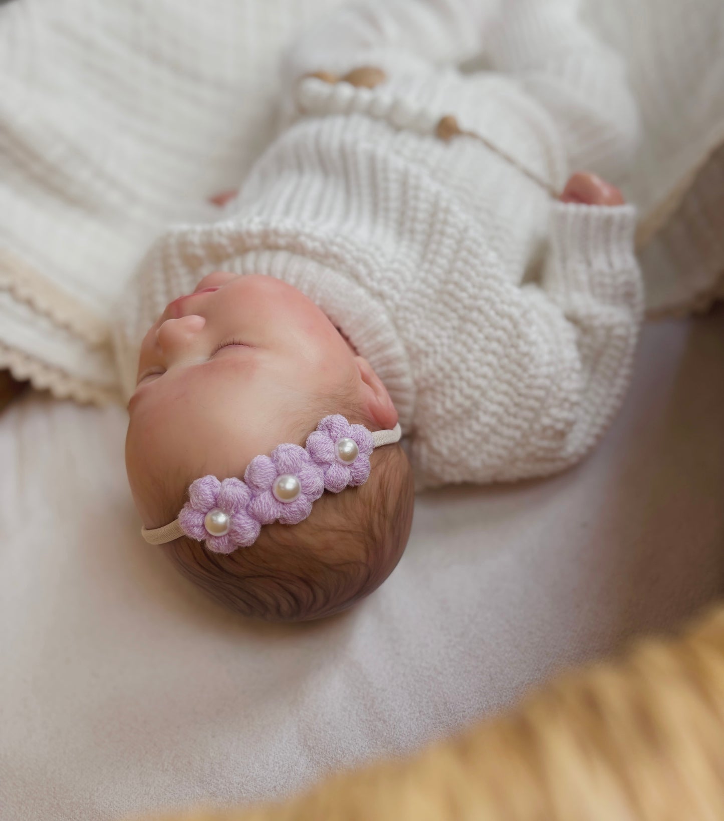 Dainty Headband | Lilac Pearly Flowers