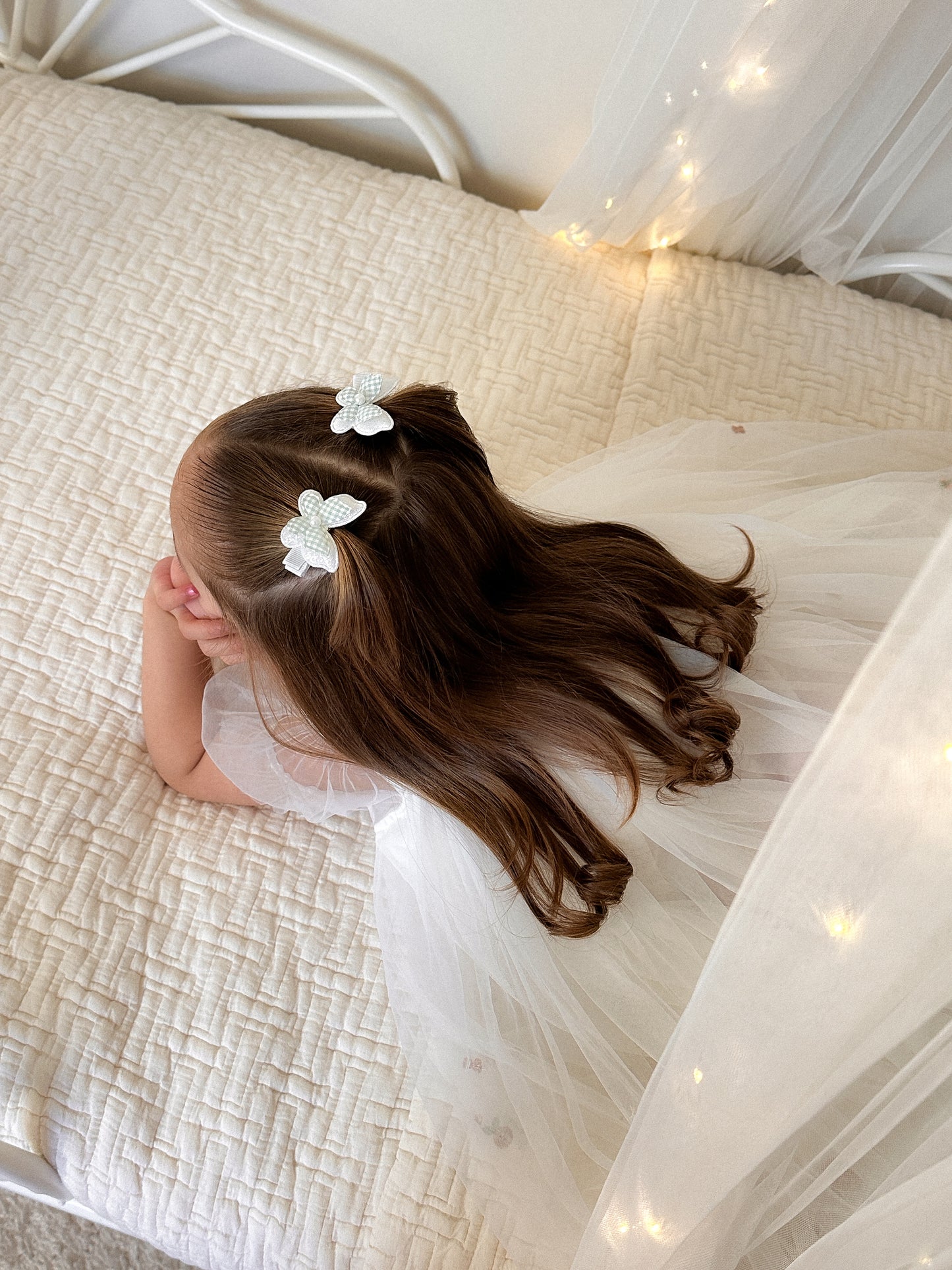 Pigtail Butterfly Clips | Peppermint Sparkle