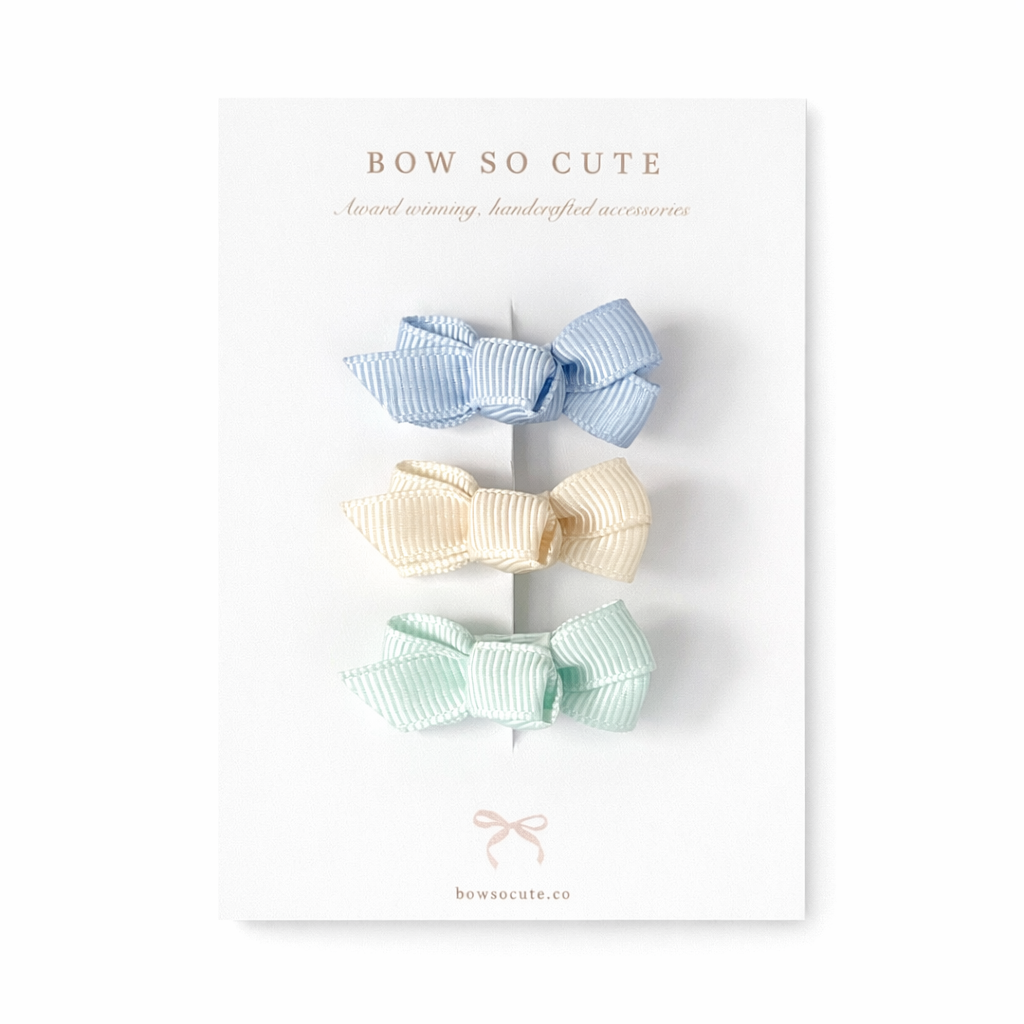 Mini Bow Trio | Spring Mist