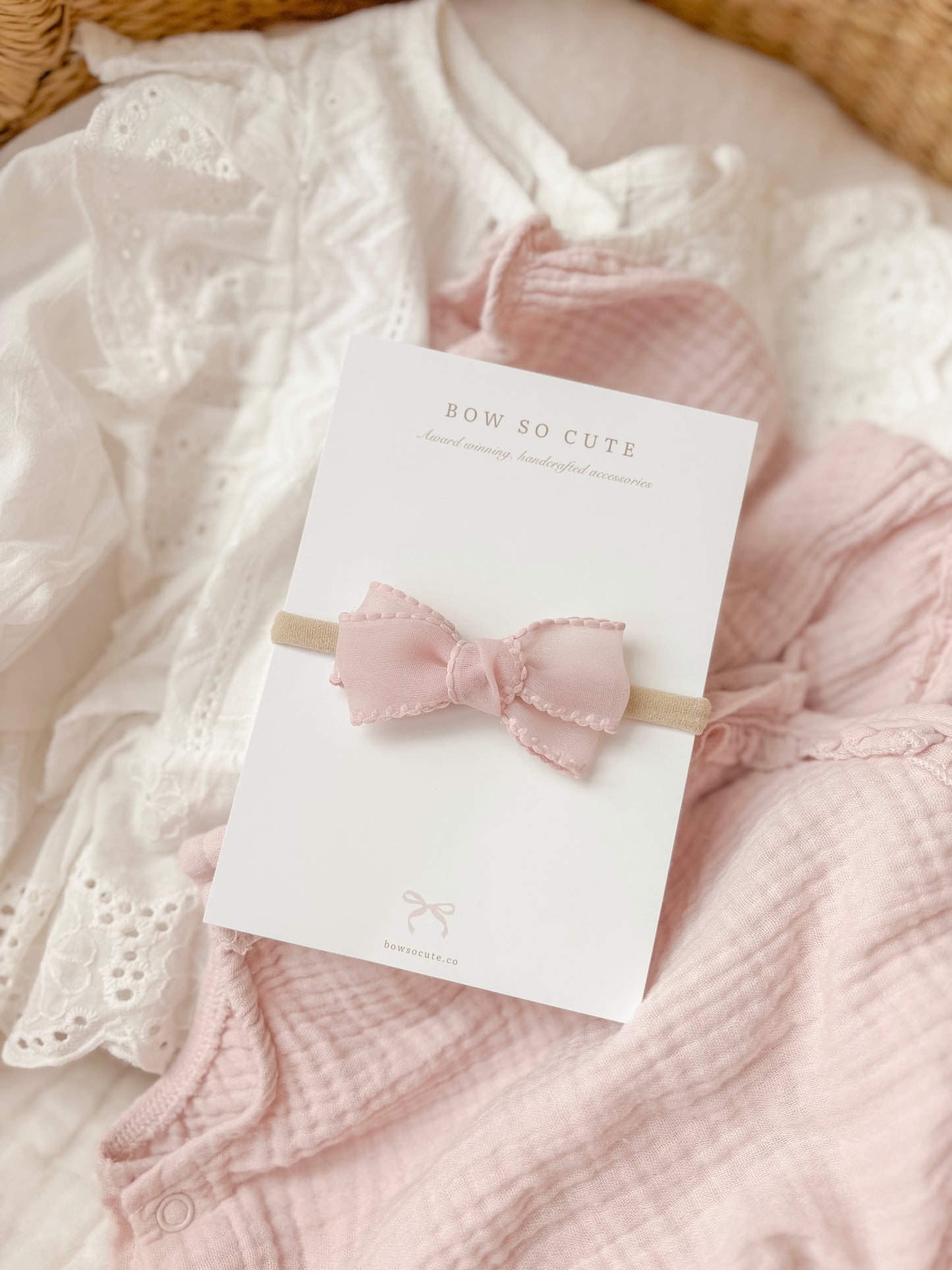 Petite Chiffon Bow | Dusky Pink