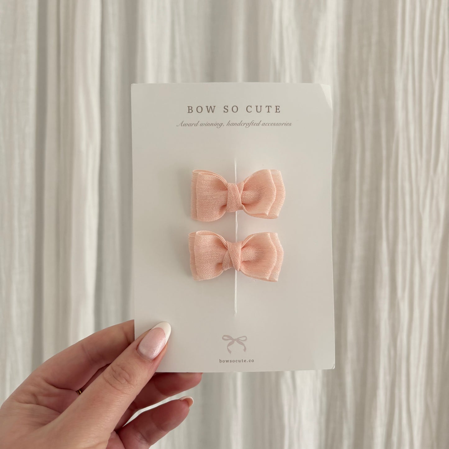 Petite Pigtail Bows | Peachy Pink