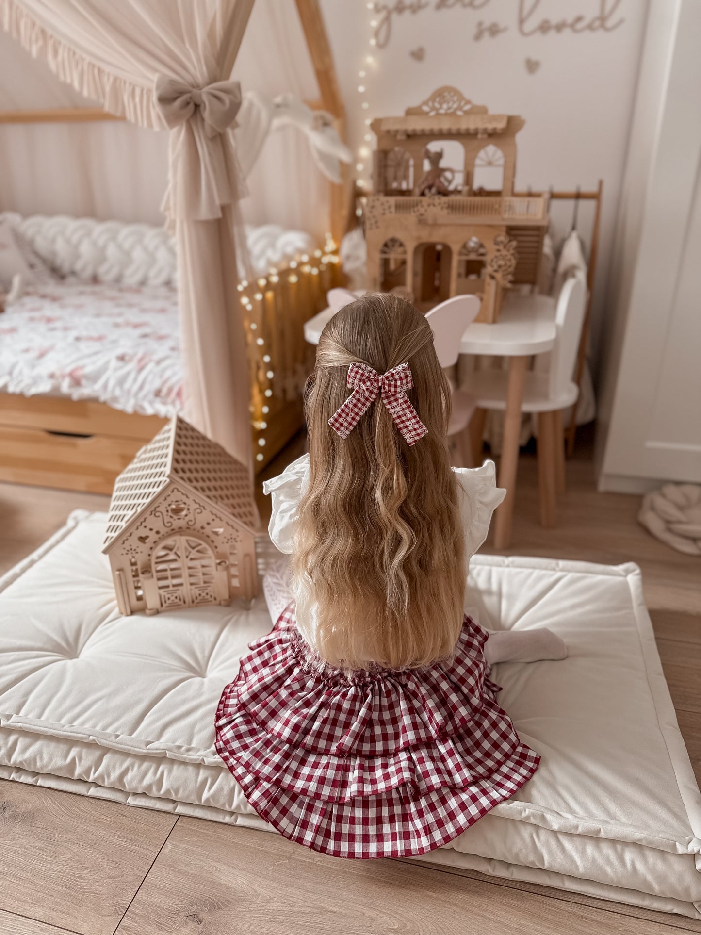 Midi Bow | Festive Floral Gingham