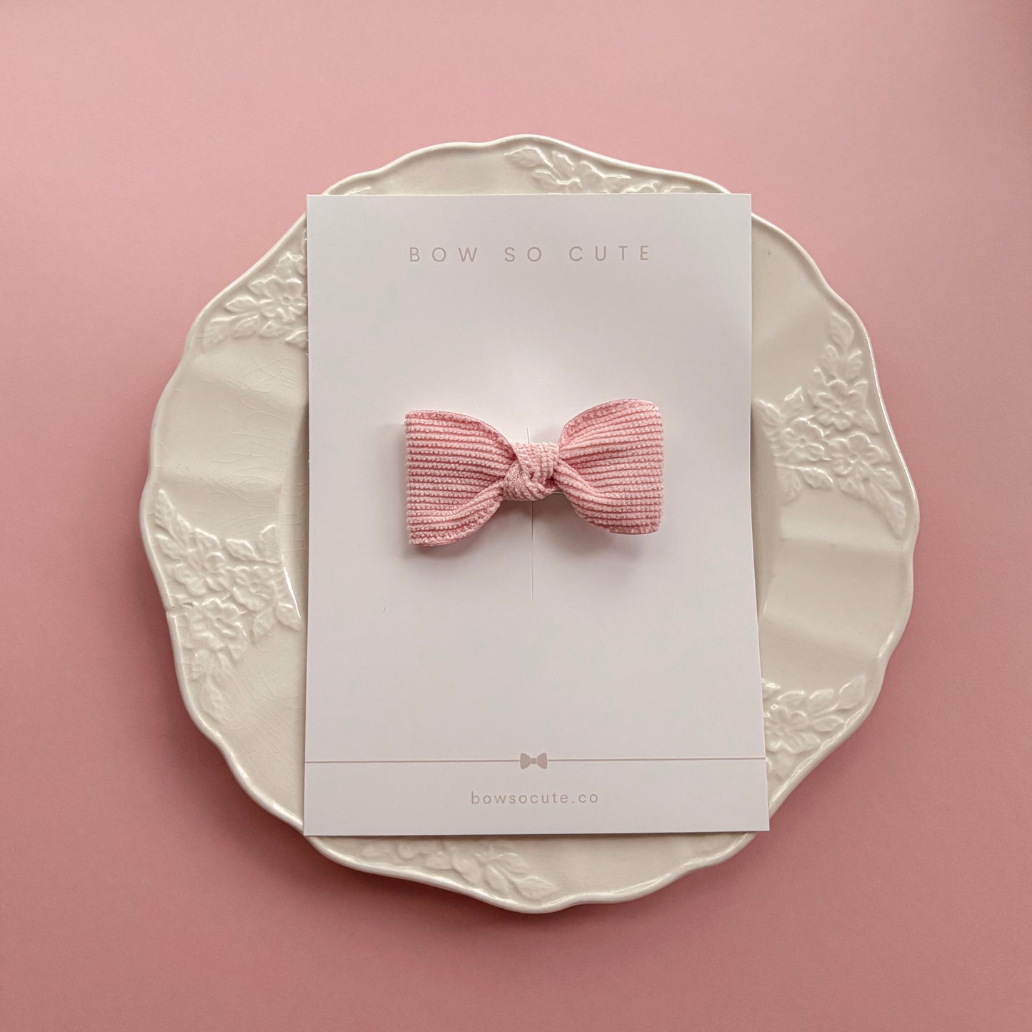 Knotted Bow | Cupcake Pink (clip or headband)