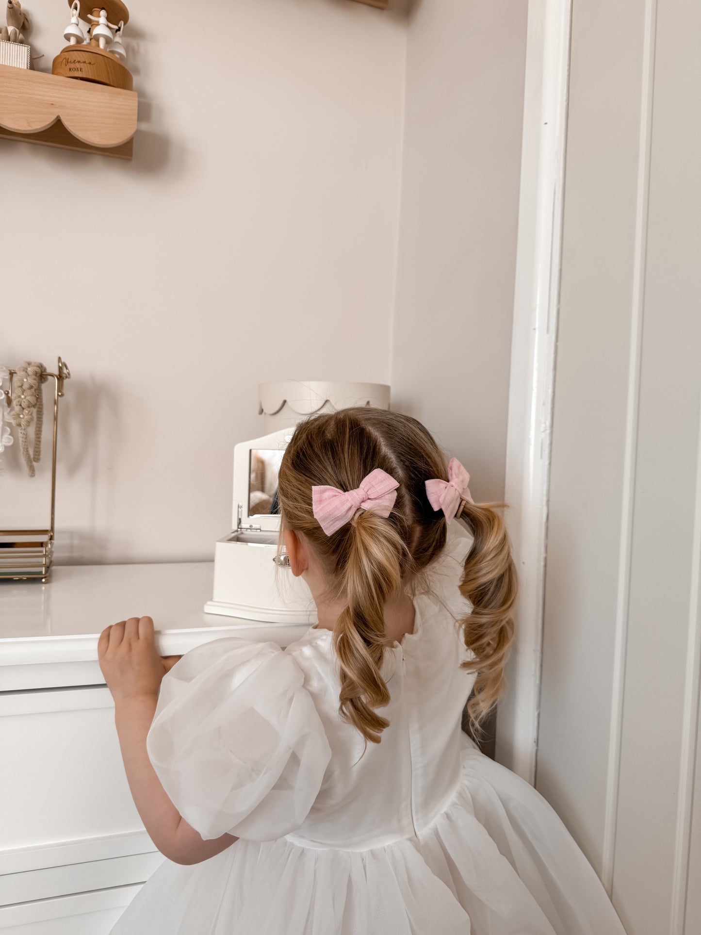 Classic Pigtail Bows | Flossy Pink