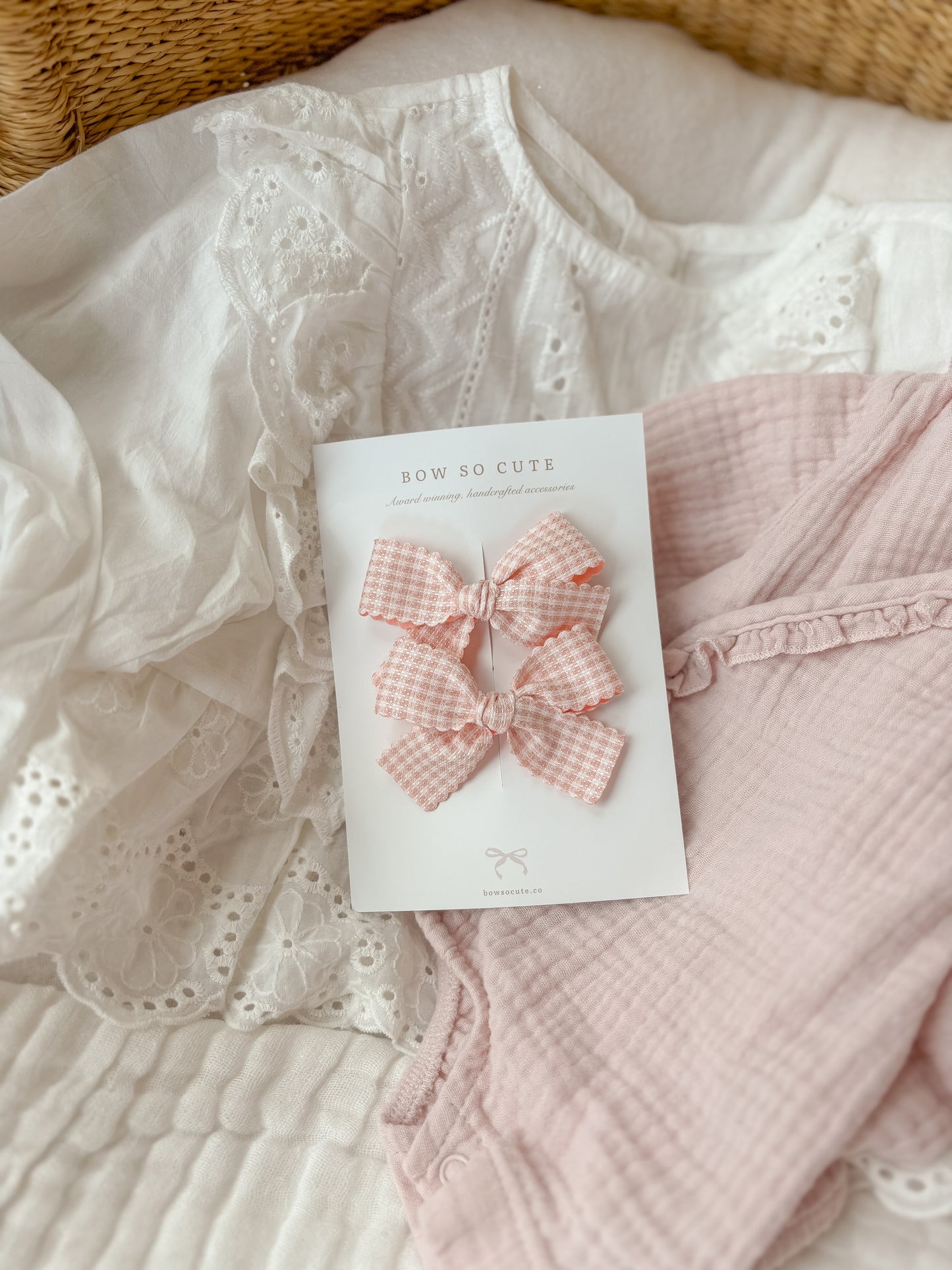 Ribbon Pigtail Bows | Strawberry Milkshake Check