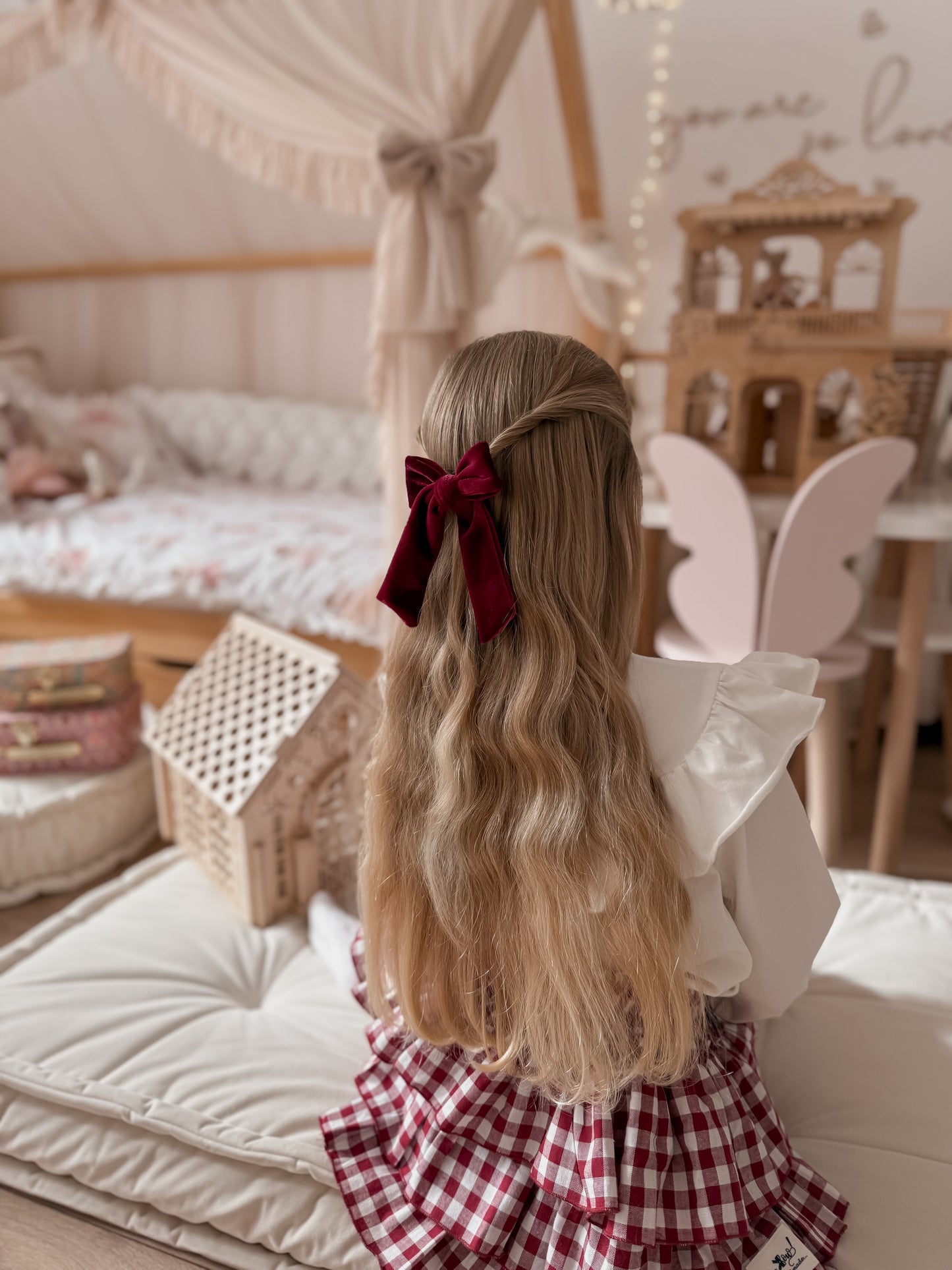 Velvet Longtail Bow | Hollyberry Red