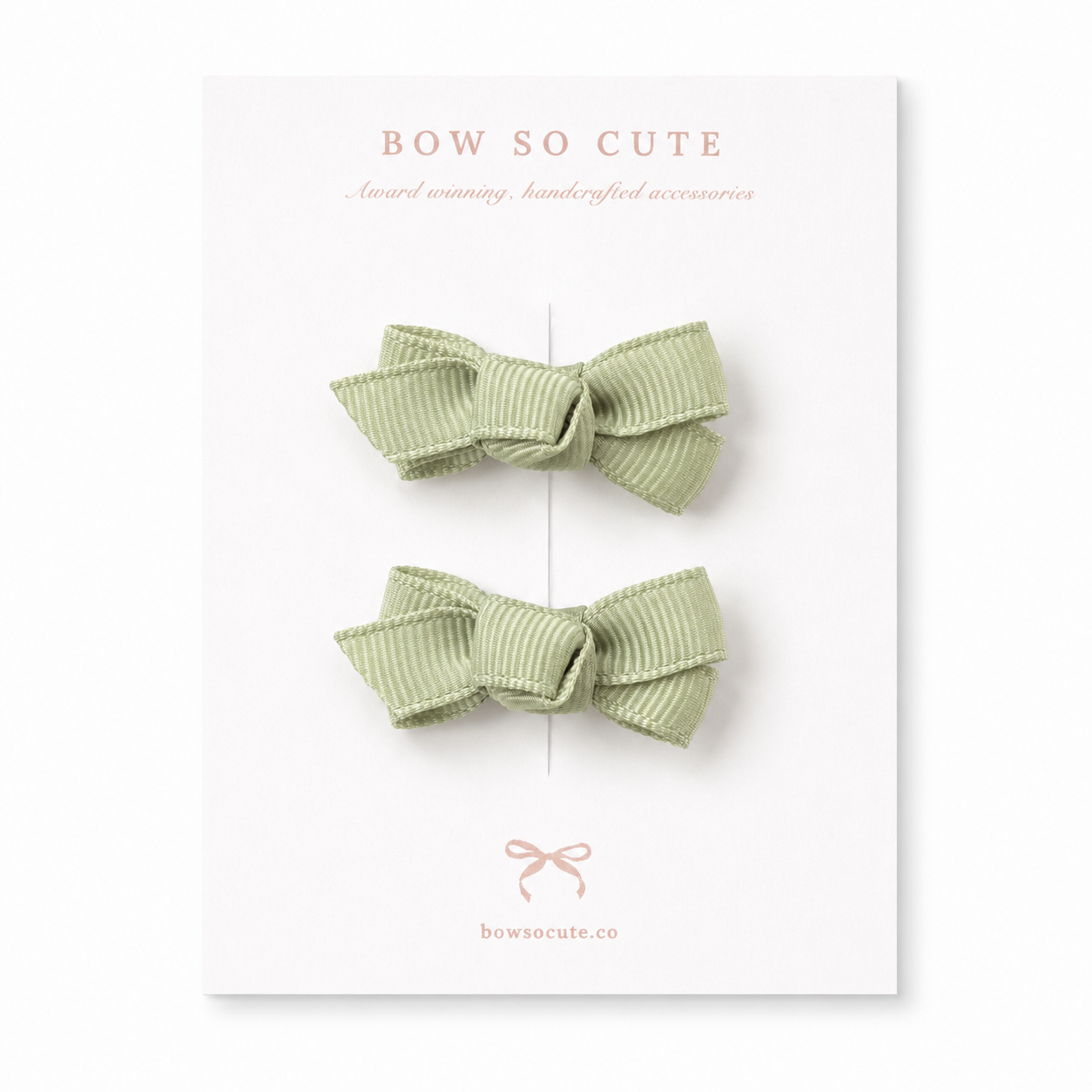 Mini Bow Clips | Lawn Green