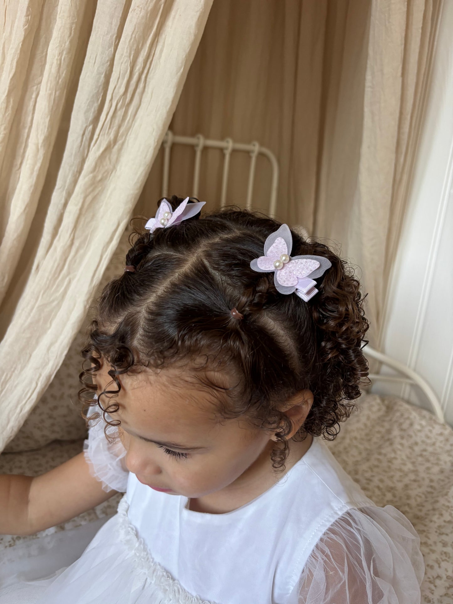 Pigtail Glimmer Butterfly Clips | Sweet Pea