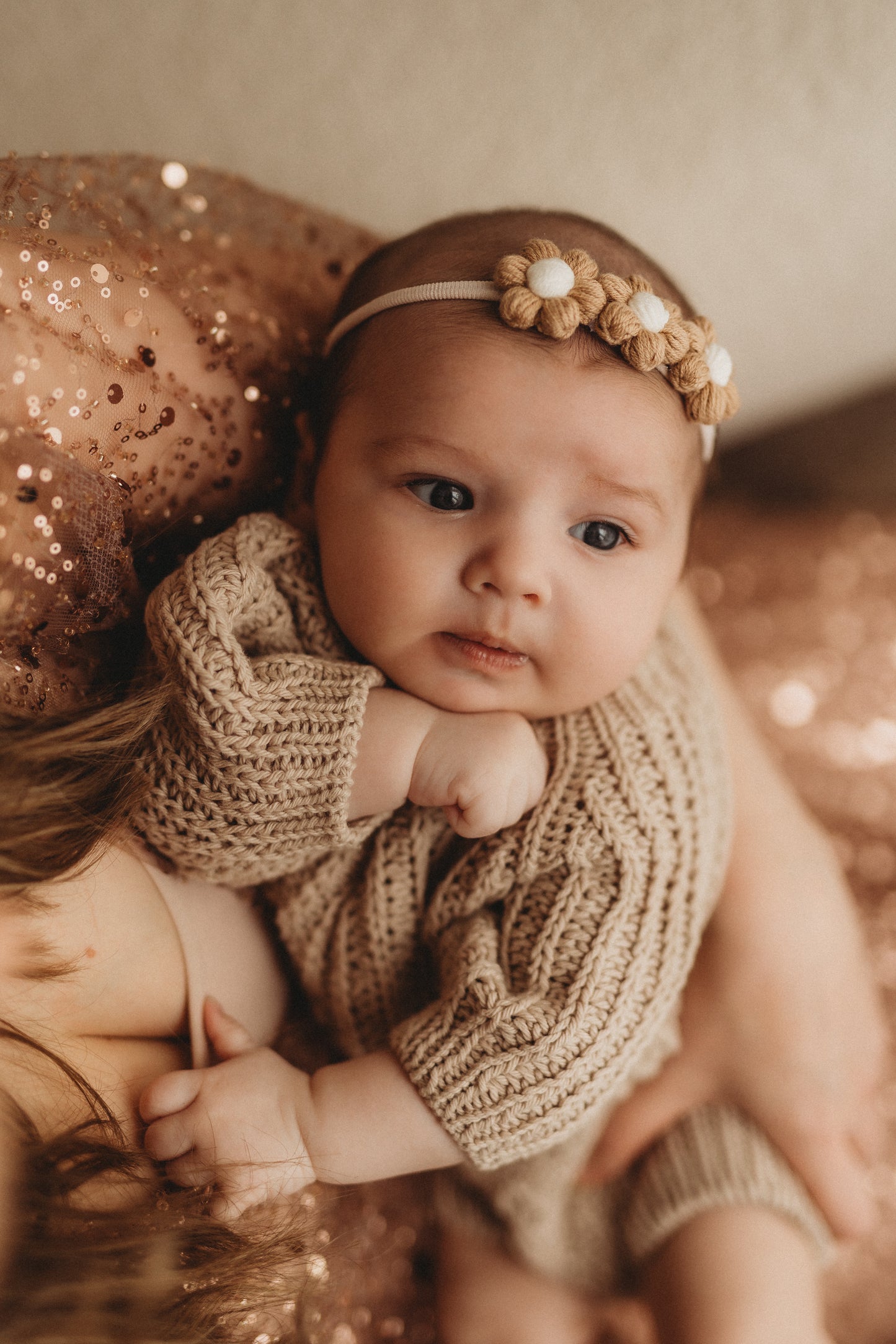 Dainty Headband | Petite Pecan Daisies