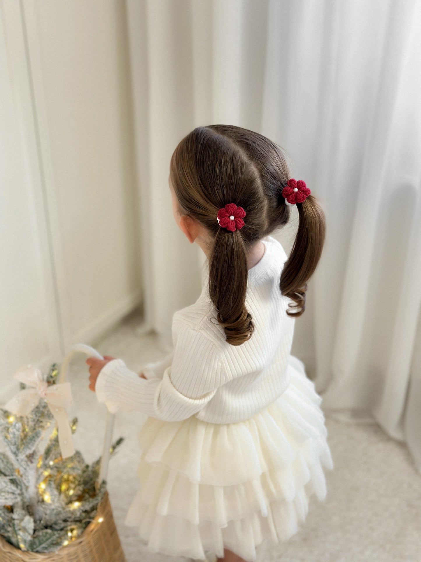 Camellia Crochet Bobbles | Crimson (2pk)