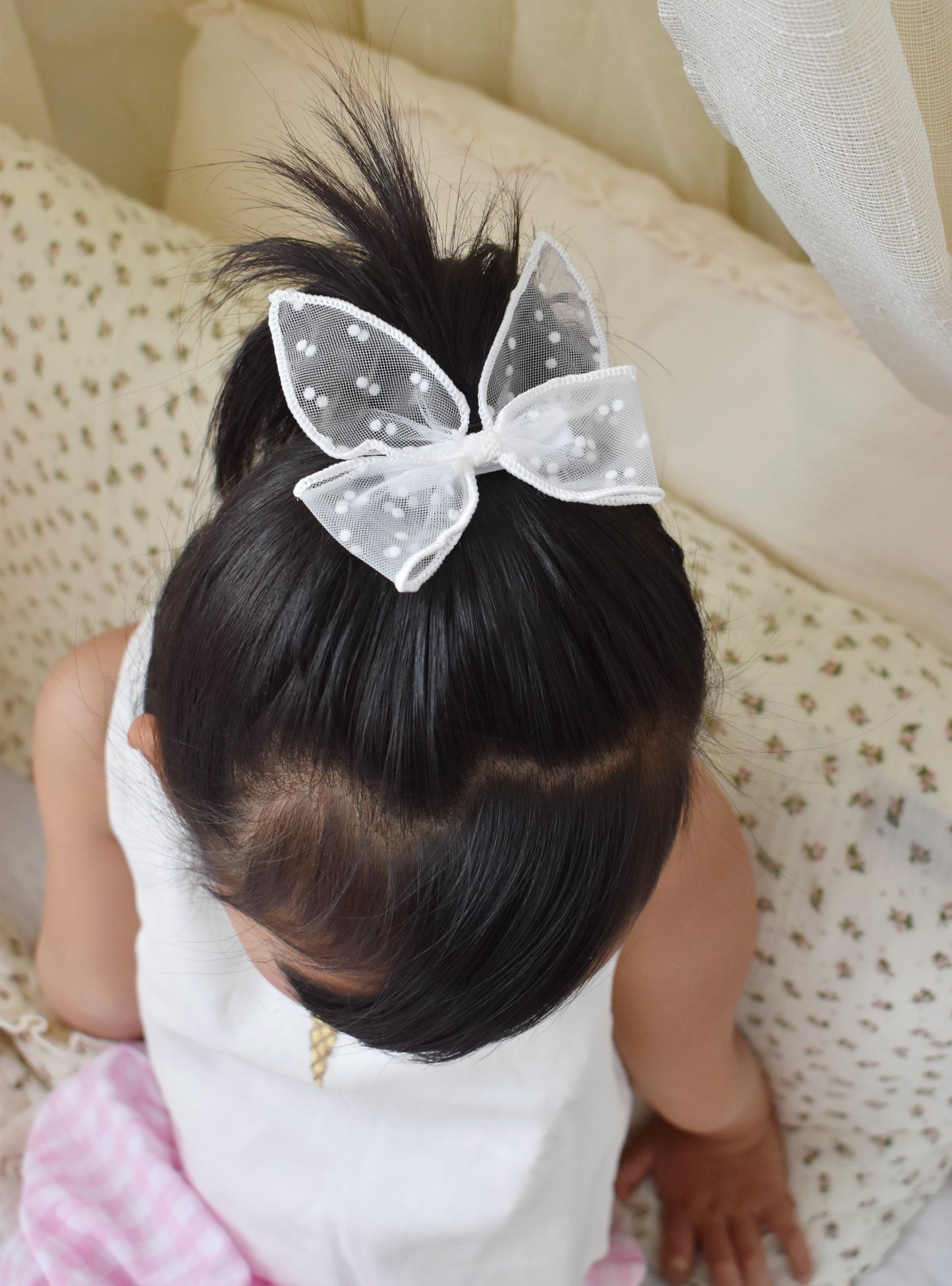 Fable Bow | Snowy Dots (Clip or Headband)