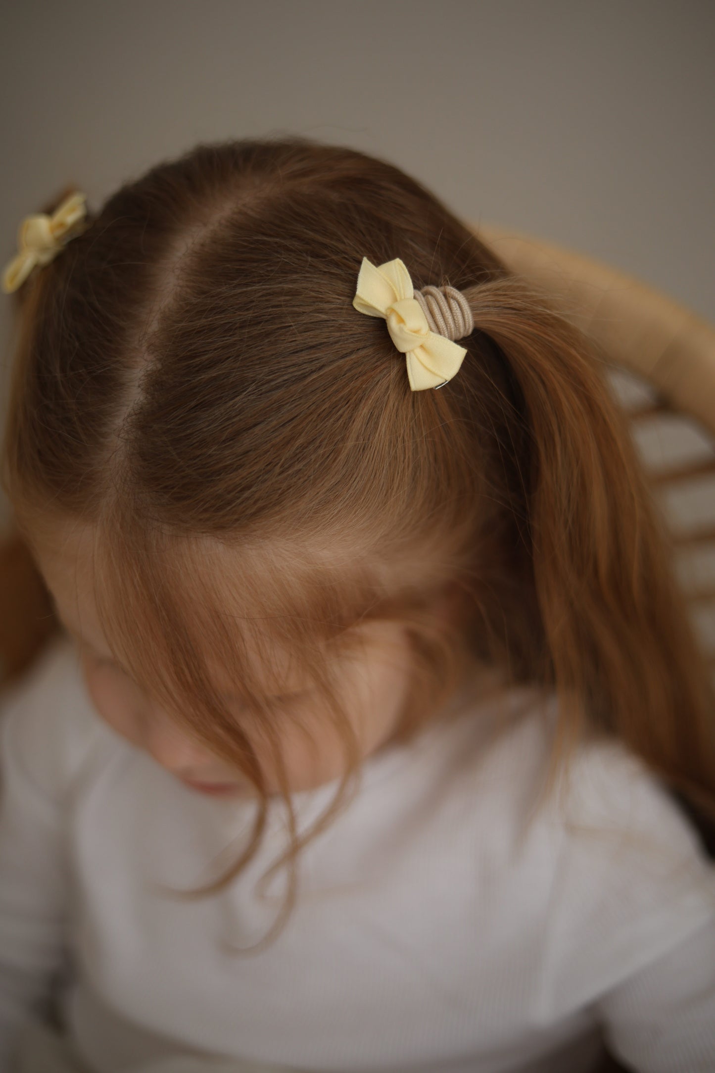 Mini Bow Clips | Lemon Satin