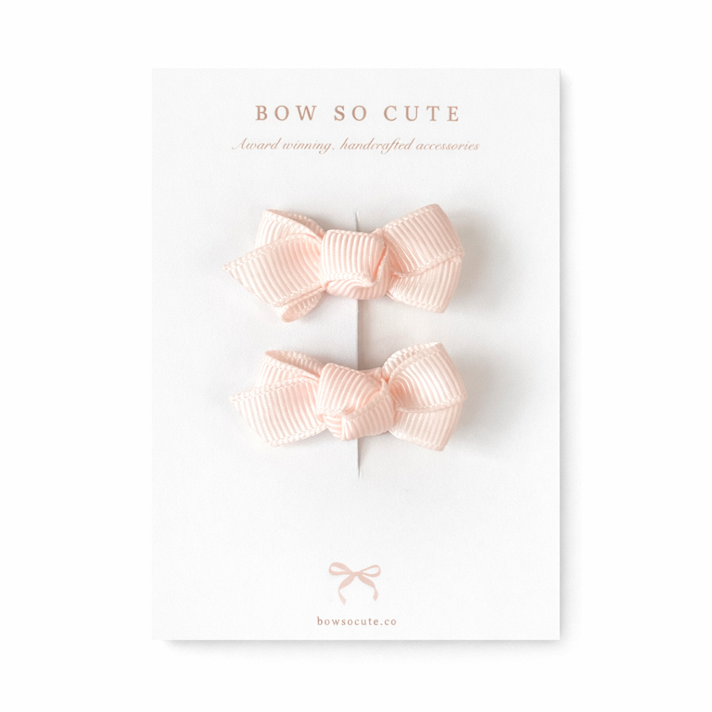 Mini Bow Clips | Pale Apricot