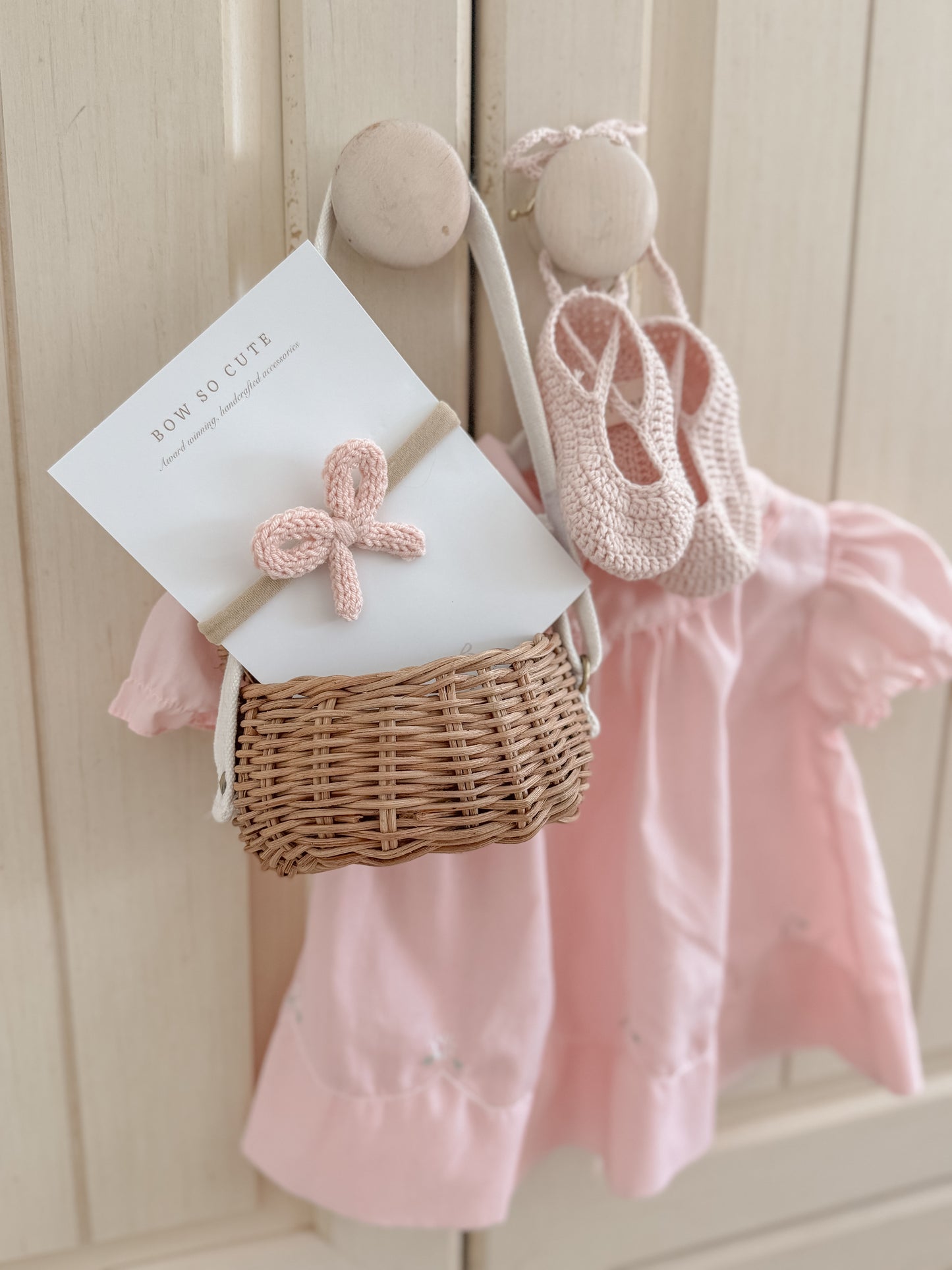 Dainty Knit Bow | Ballet Pink
