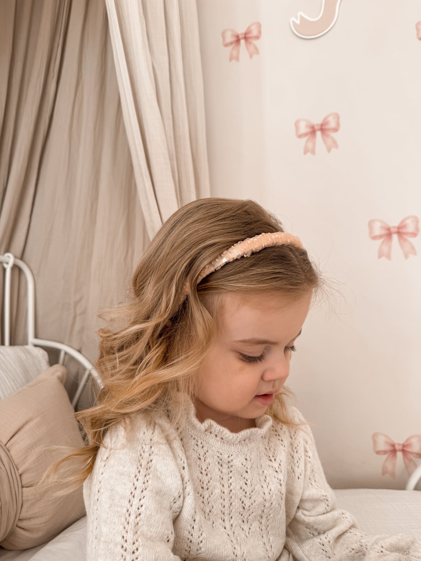 Alice Band | Peach Ruffle Tulle
