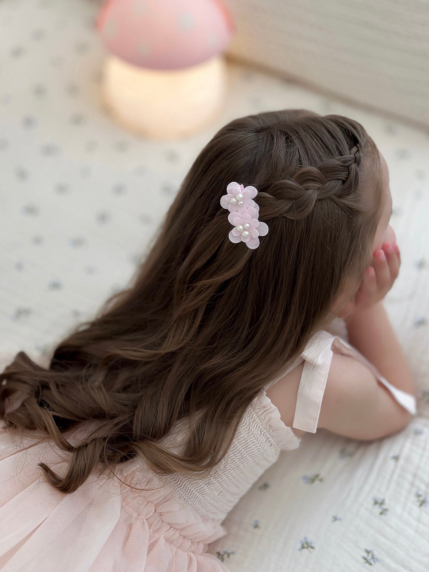 Flower Clip | Glitter Blossom - Frosted Pink