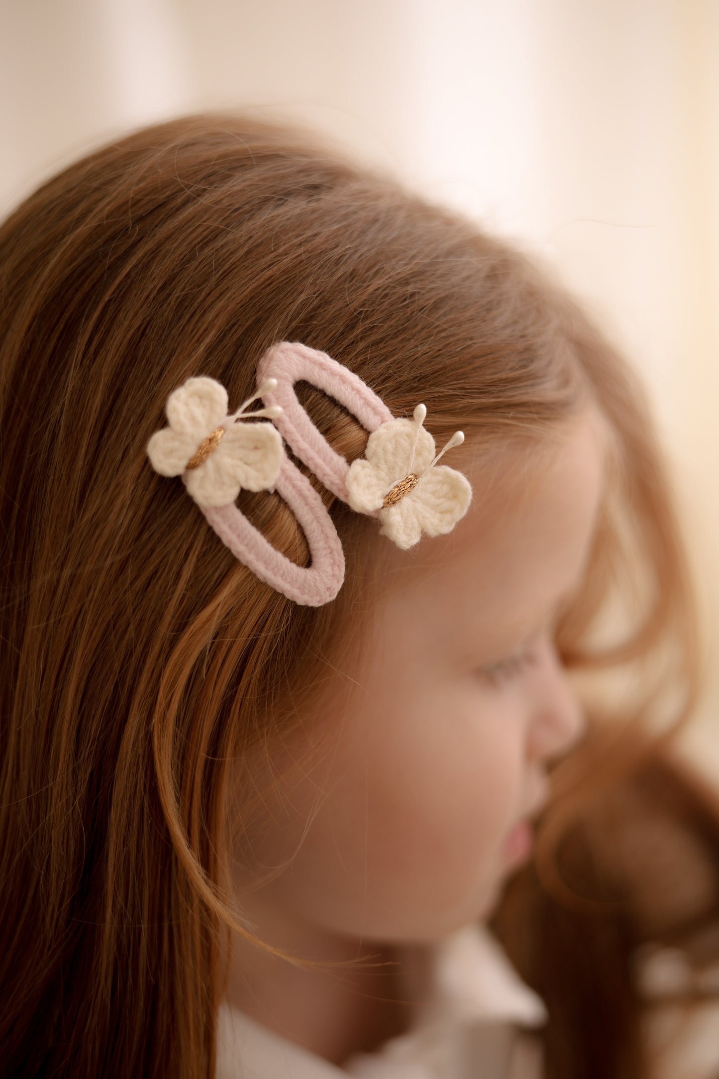 Crochet Clip Set | Sweet Pink Butterflies