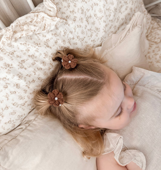 Camellia Crochet Bobbles | Chocolate (2pk)