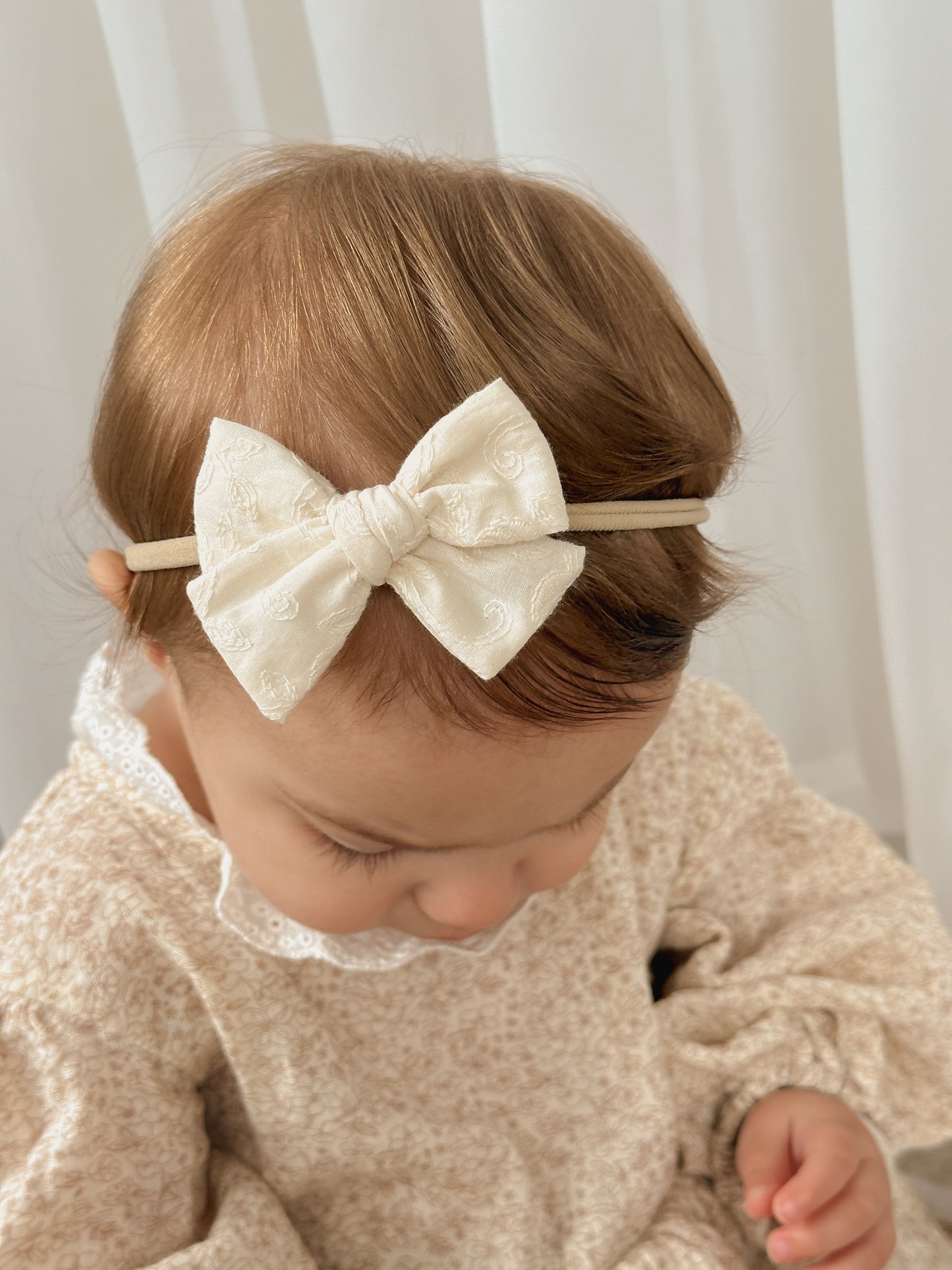 Petite Pinwheel Bow | Heritage Rose (Clip or Headband)