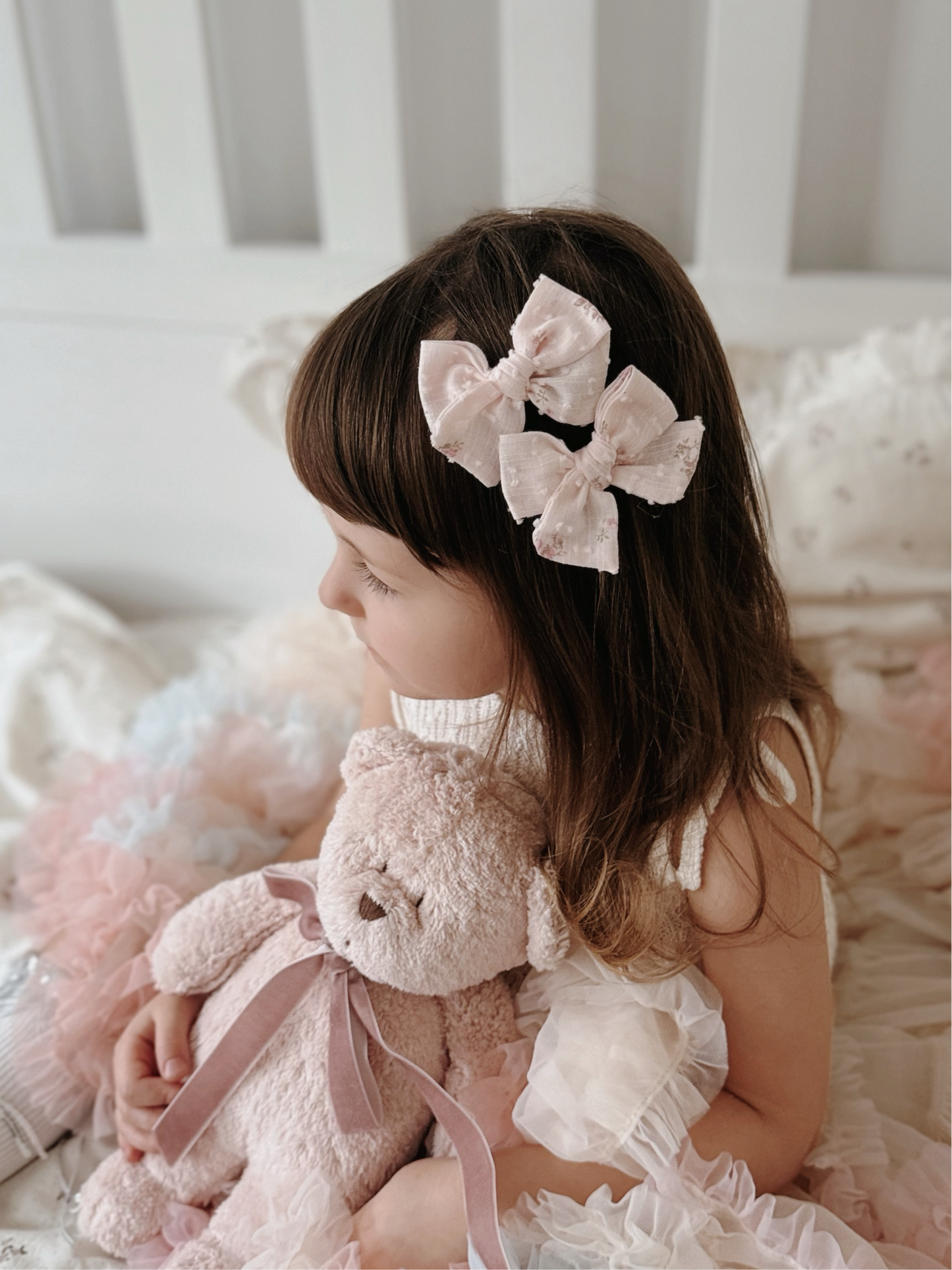 Petite Pinwheel Pigtail Bows | Mabel Floral