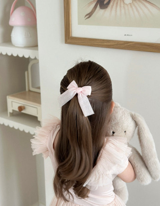 Midi Bow | Petal Pink Glitter