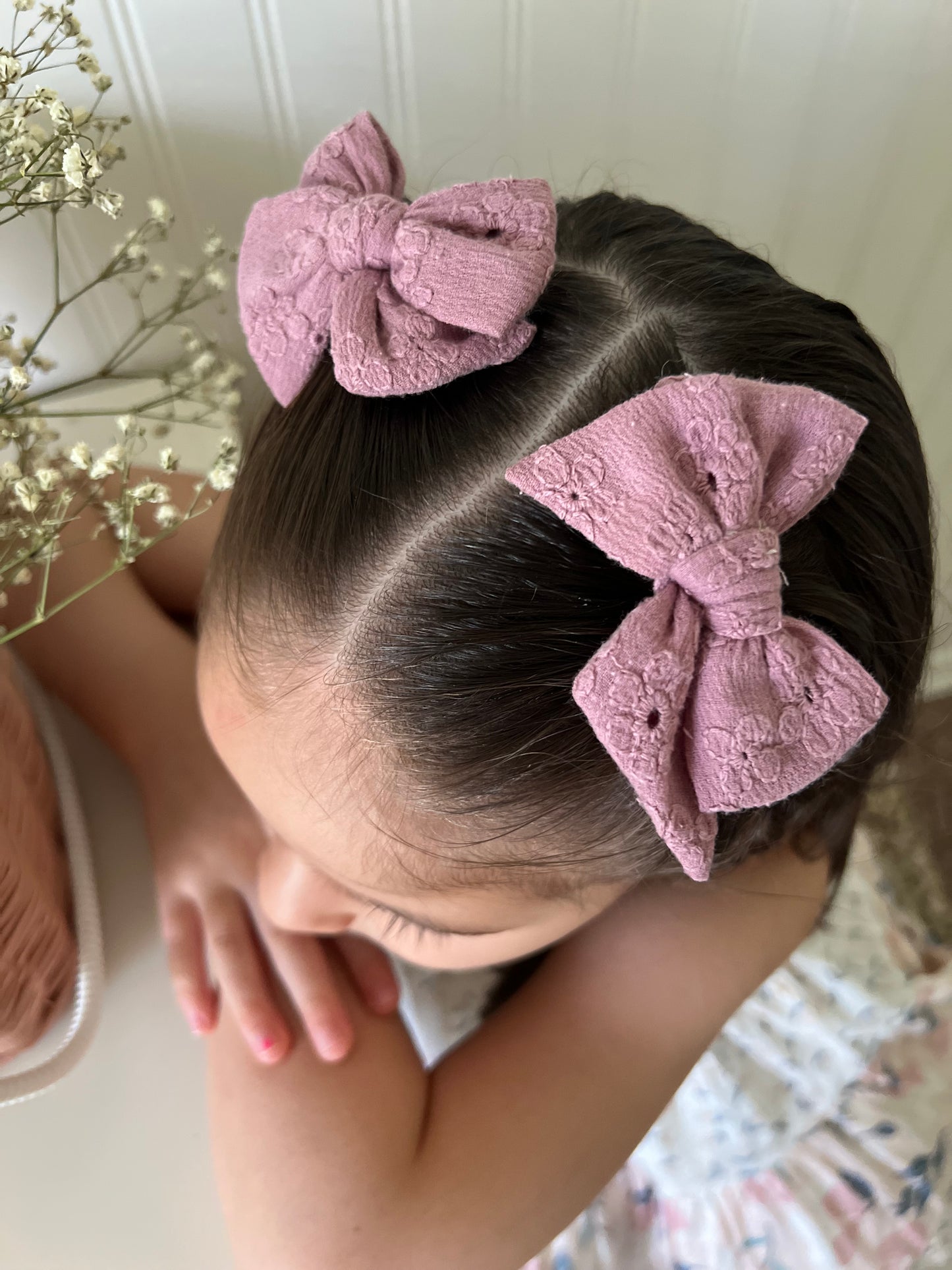 Pinwheel Pigtail Bows | Plum Floral