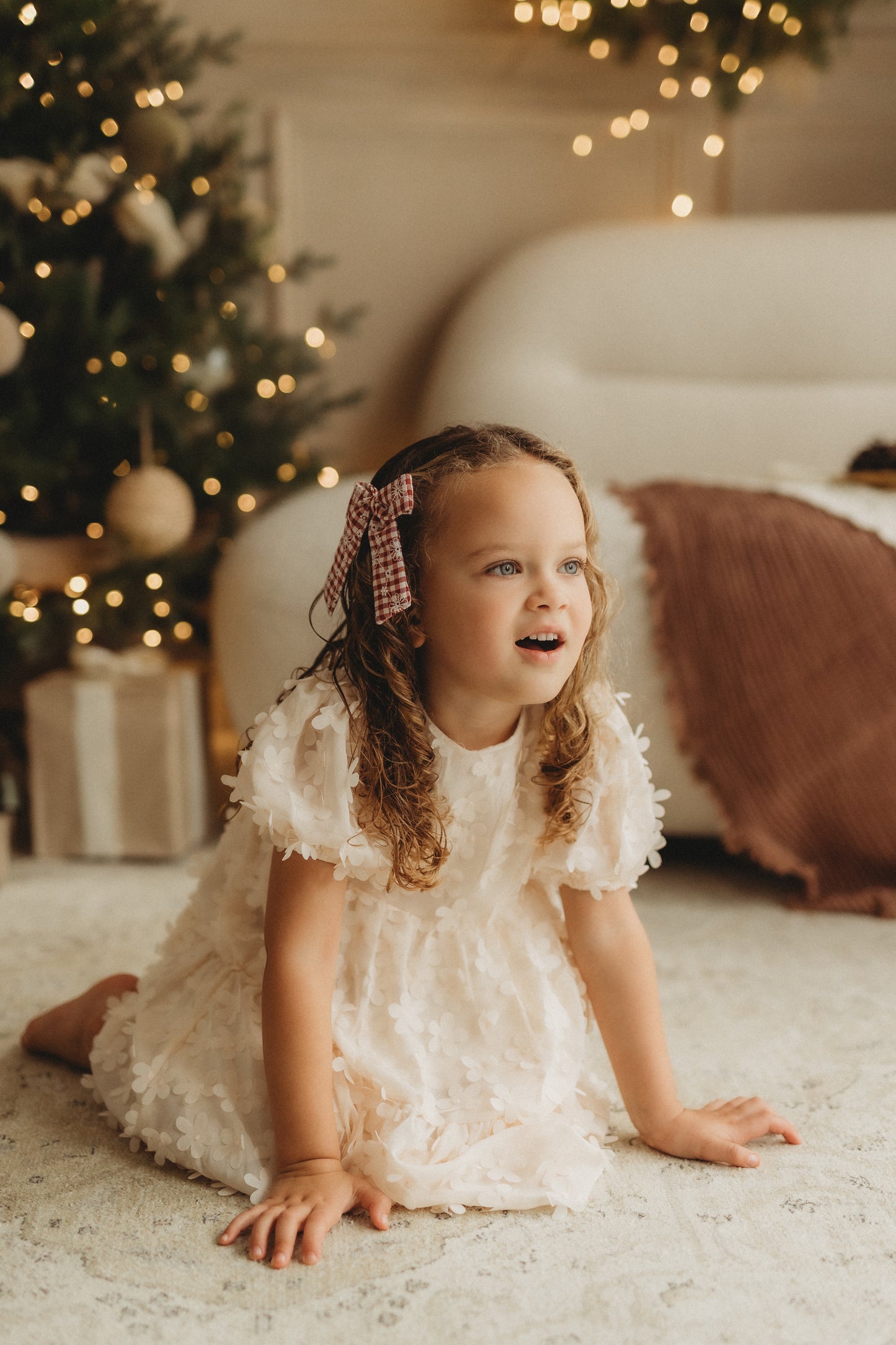 Midi Bow | Festive Floral Gingham