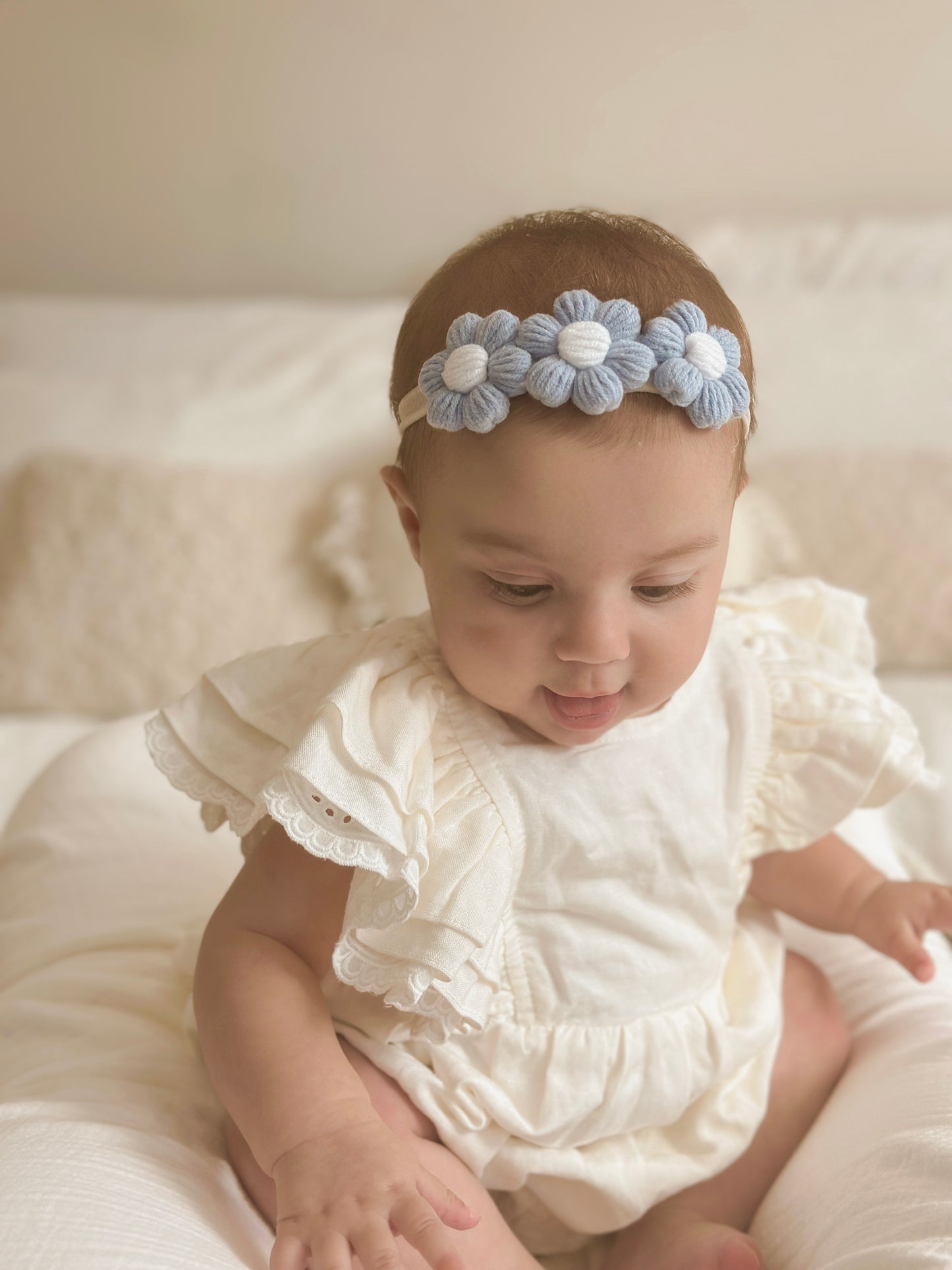 Dainty Headband | Cornflower Blue Daisies