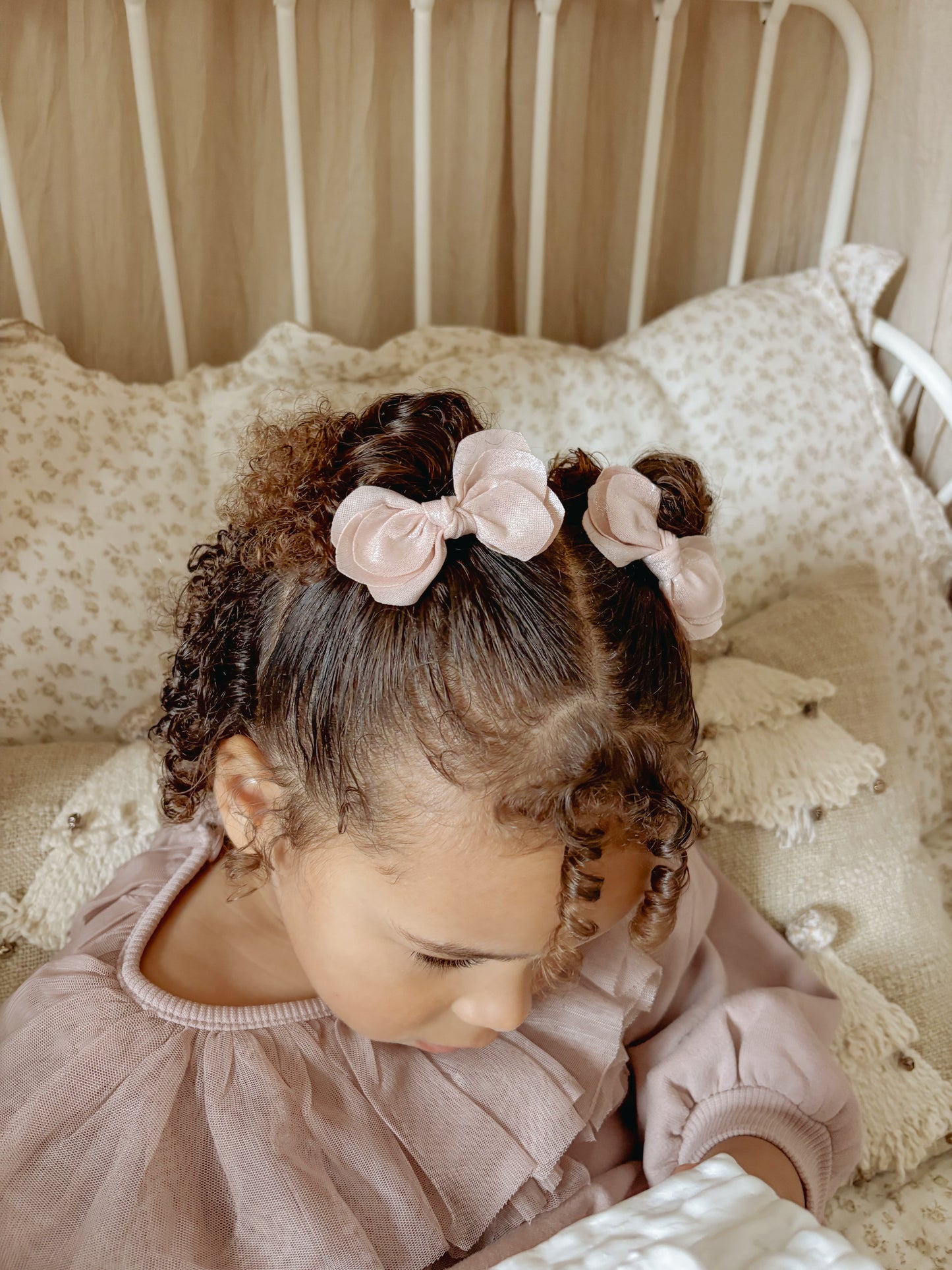 Flutter Pigtail Clips | Blush Shimmer