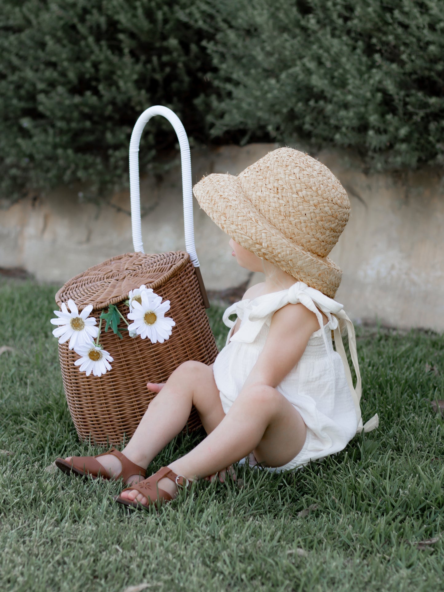 Tie Shoulder Romper | Powder White