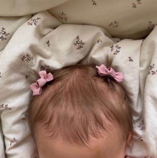 Mini Bow Clips | Antique Rose