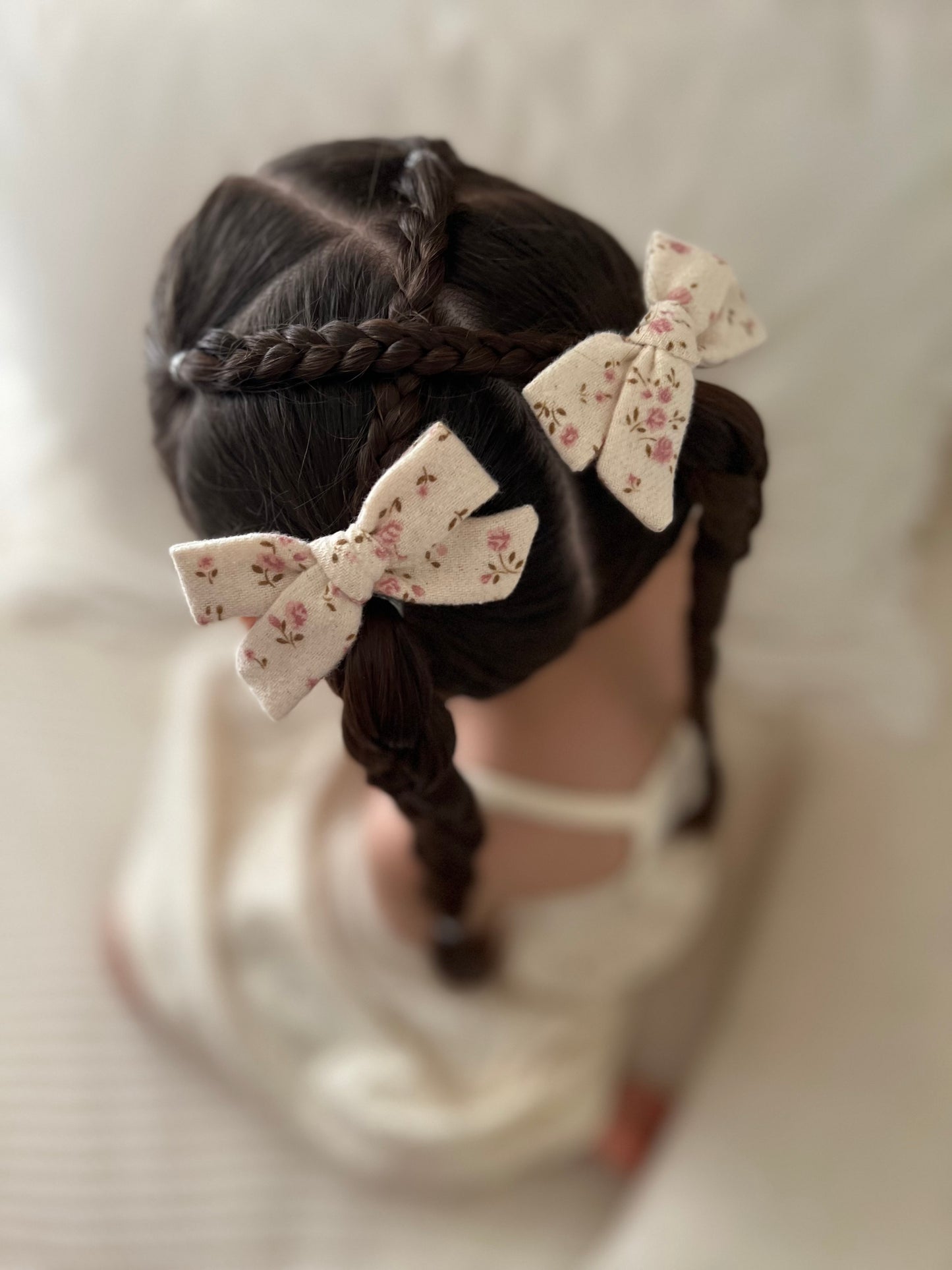 Classic Pigtail Bows | Vintage Rose