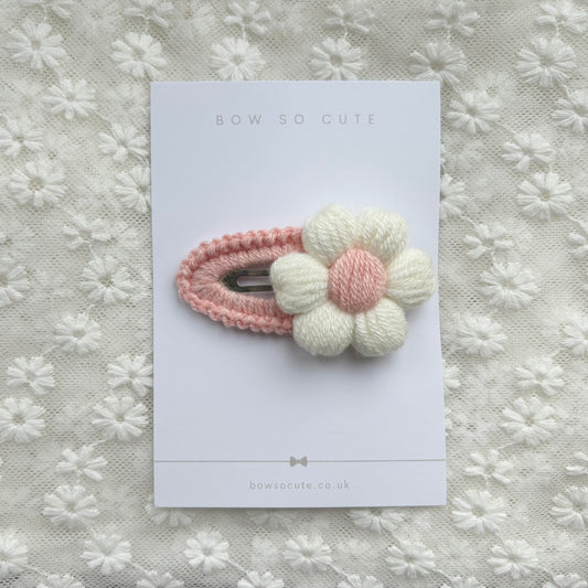 Daisy Puff Clip | Rosey Pink