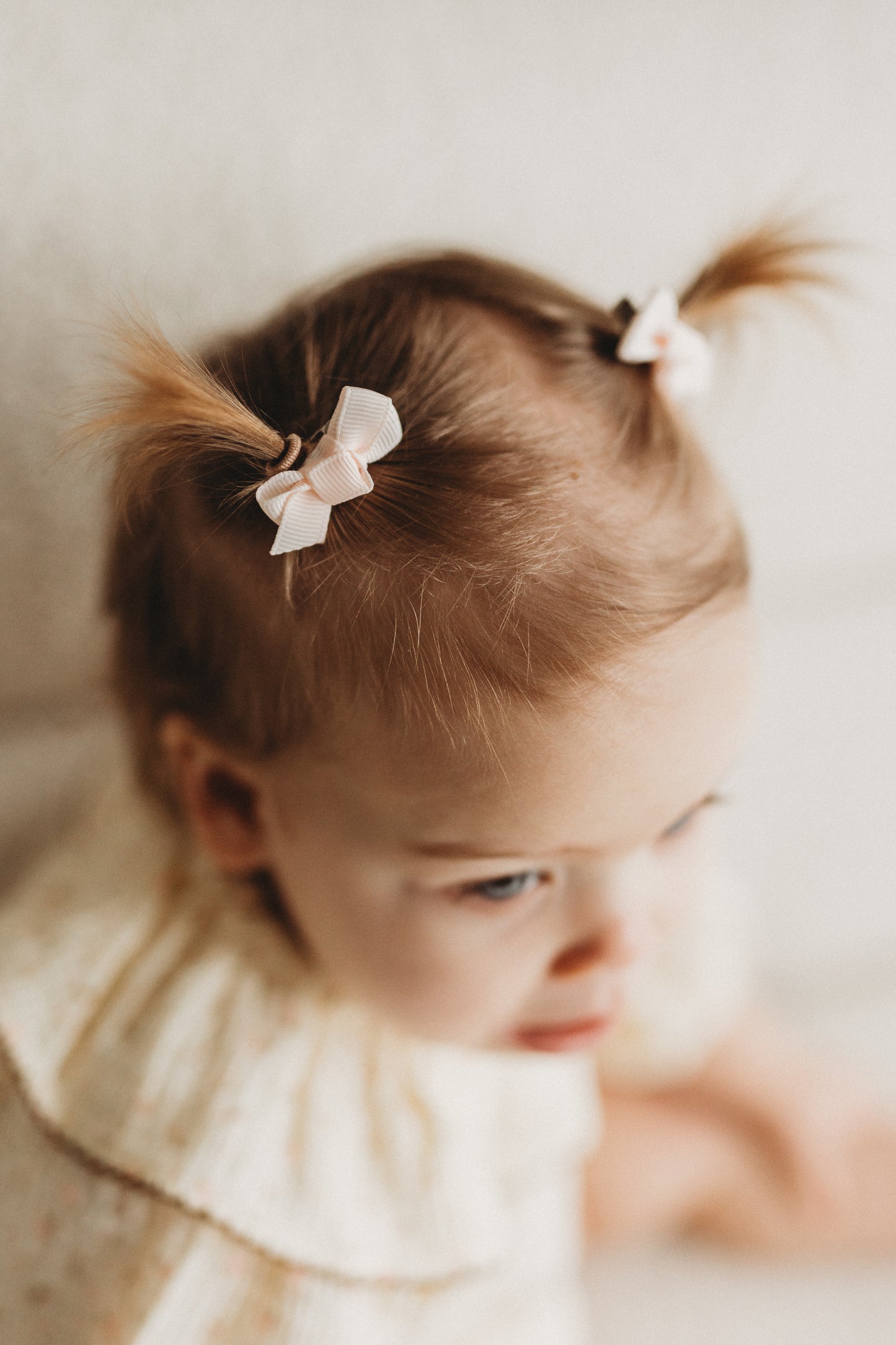 Mini Bow Clips | Pale Apricot