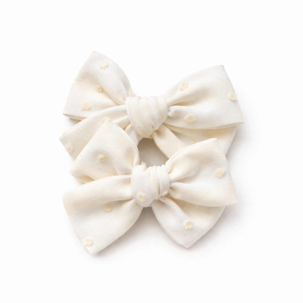 Petite Pinwheel Pigtail Bows | Buttercream