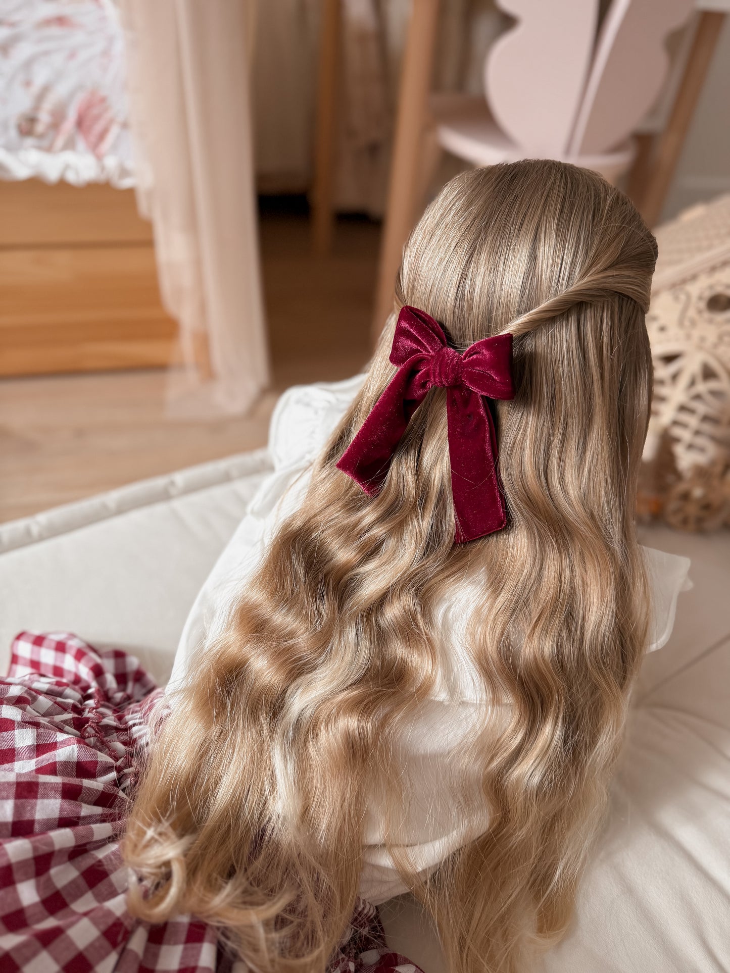 Velvet Longtail Bow | Hollyberry Red