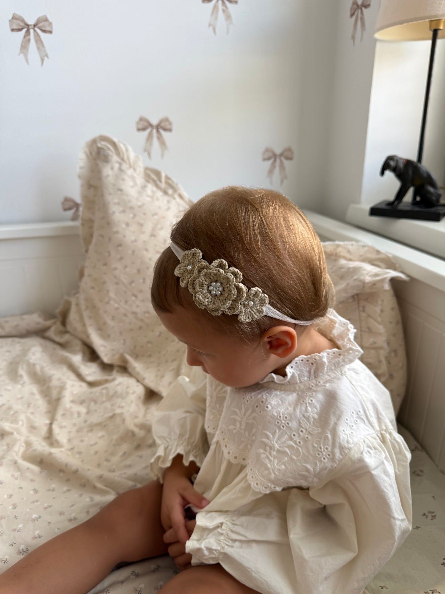 Dainty Headband | Enchanted Pearl - Biscuit